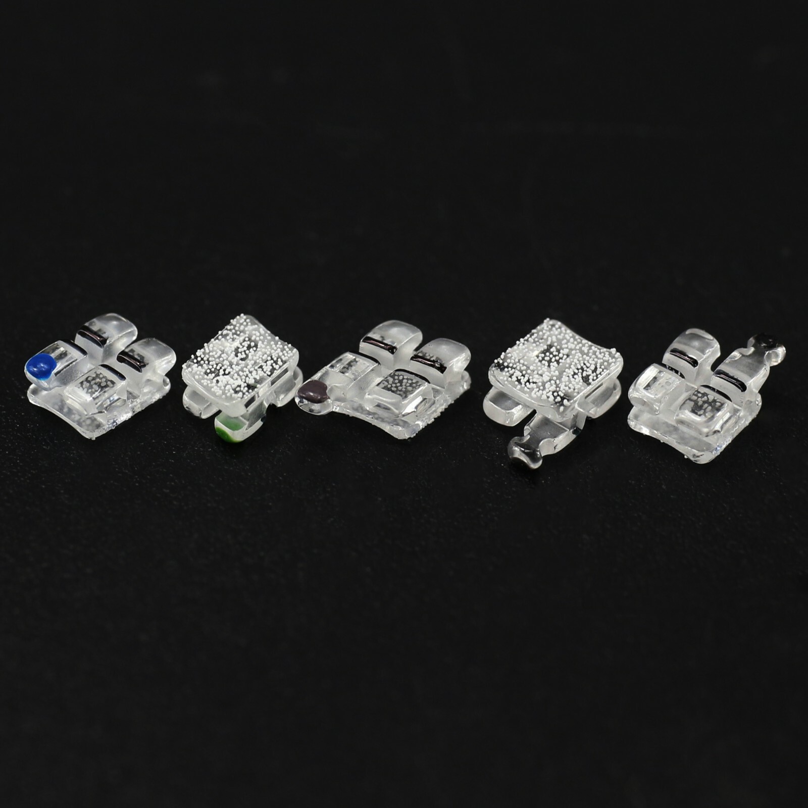 Dental Orthodontic Sapphire Crystal Bracket Braces Roth MBT 022 345 Hooks 5-5