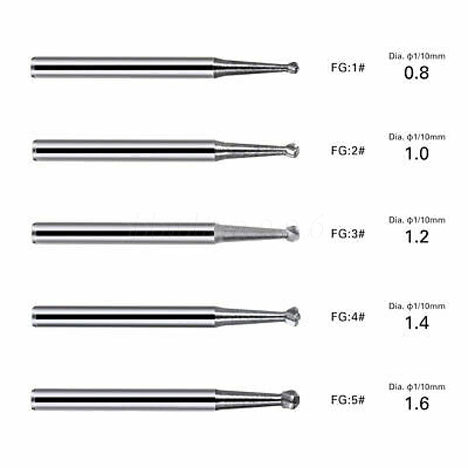 Dental Carbide Burs for High Speed Handpiece, Round Cone Burs FG RA
