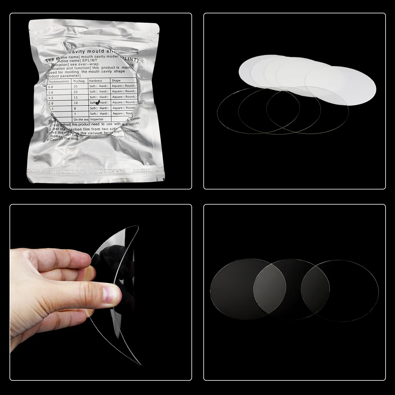 Dental Lab Round Hard Splint Sheet Thermoforming Material for Vacuum Forming USA