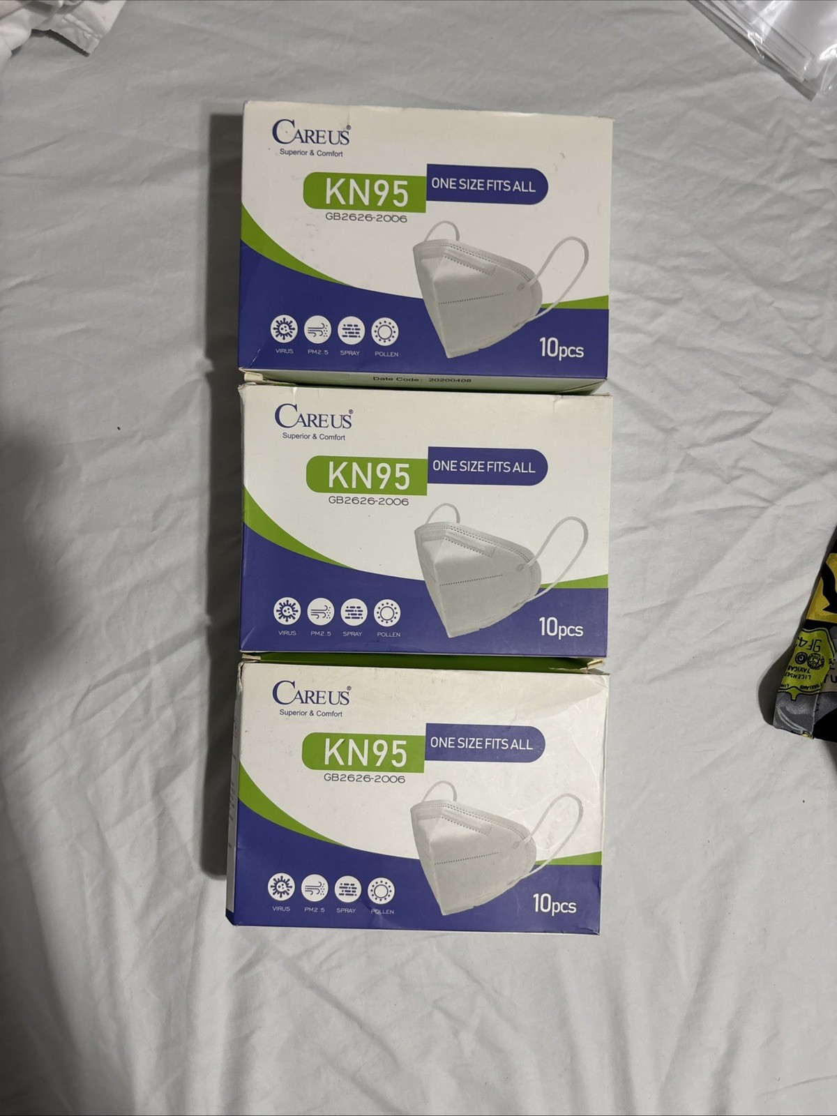 Careus KN95 Disposable Face Masks 10pcs One Size Fits All GB2626-2006