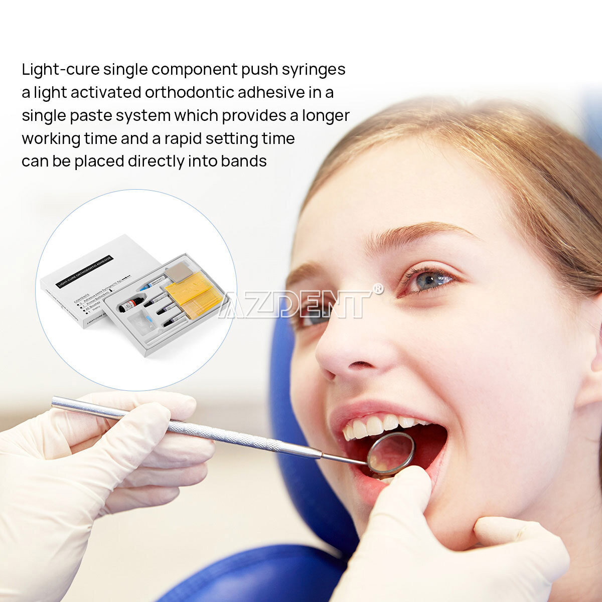 Dental Orthodontic Bonding Bracket Braces Light Cure Adhesive Primer Syringes US