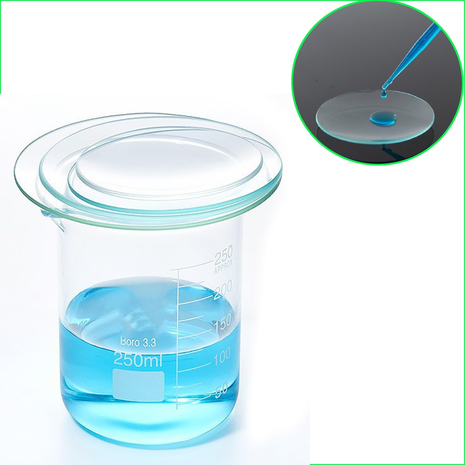 6 Pcs Lab Watch Glass Beaker Cover Set,1 Set Smooth Edges…