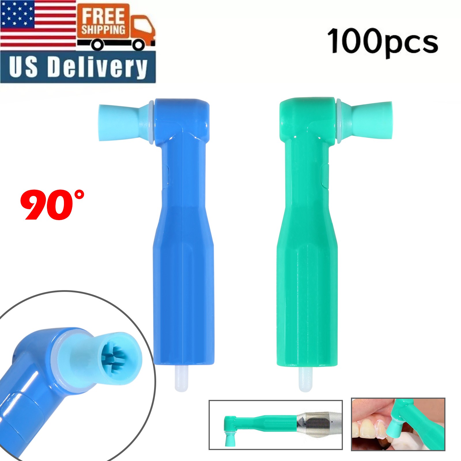 Dental Disposable Prophy Angles Soft/Firm 90° 105° -Latex Free 100-500-1000 pcs