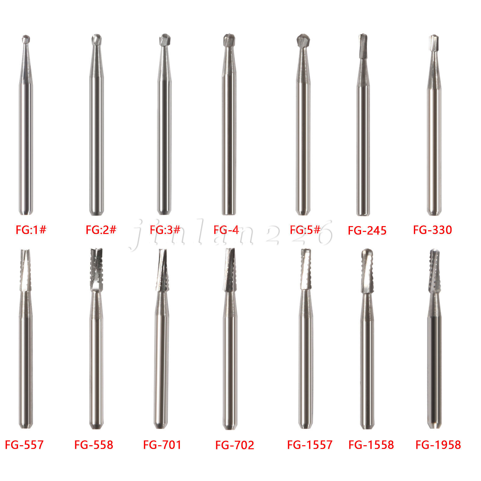 10PCS/PACK Dental Tungsten Carbide Tungsten Steel Burs for High Speed Handpiece