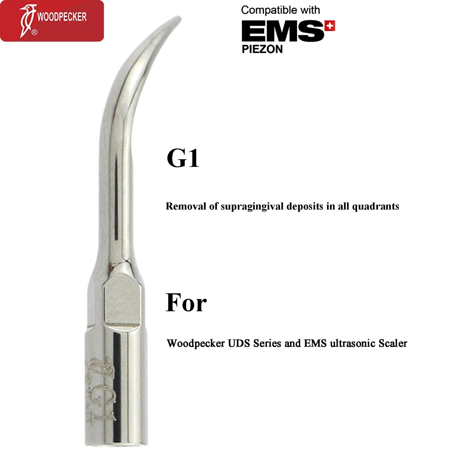 Woodpecker Dental Ultrasonic Scaler Handpiece HW-5L Piezo Tips P1 EMS PIEZON LED