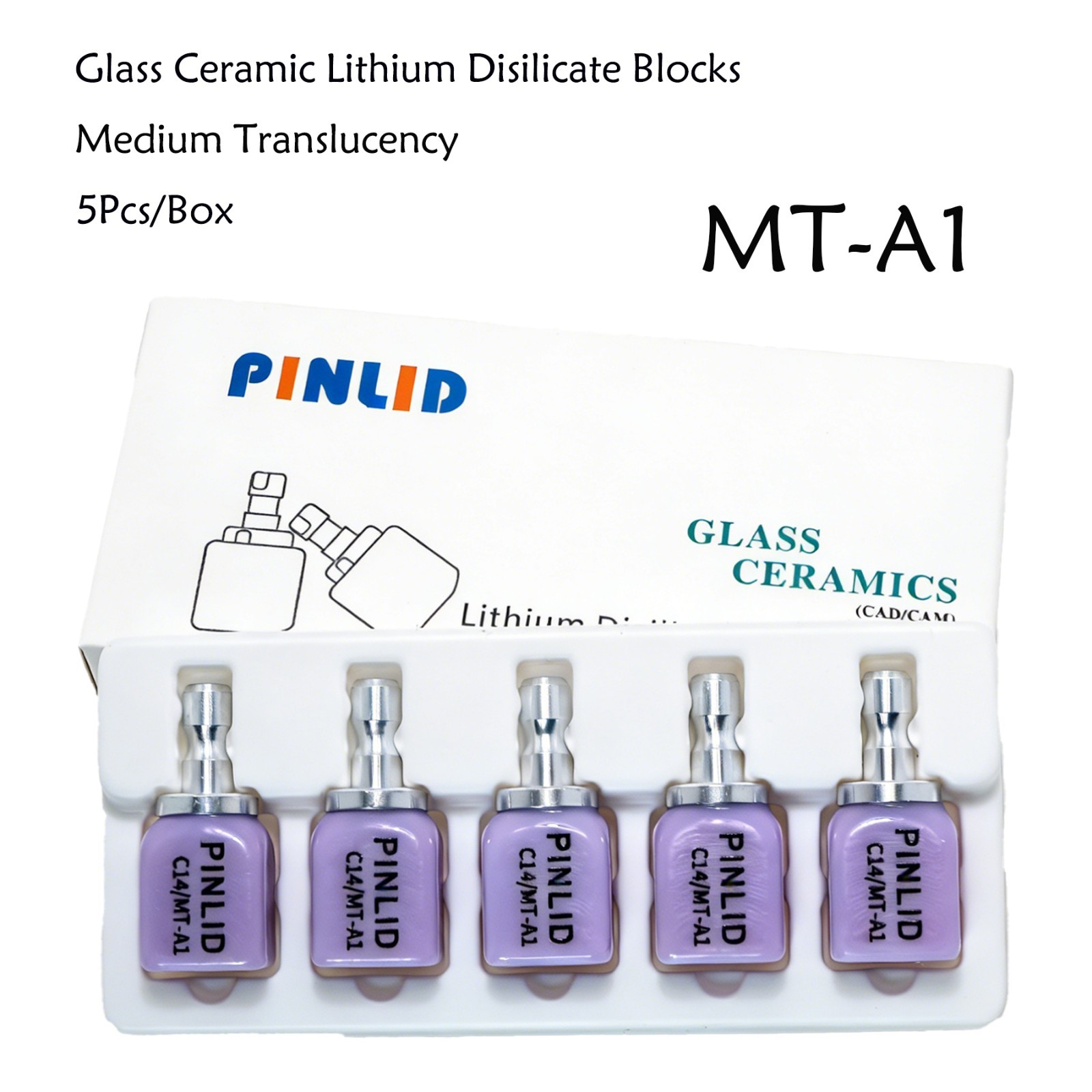 C14 MT Dental Emax Lithium Disilicate Glass Ceramic (LS2) CAD CAM Milling Blocks