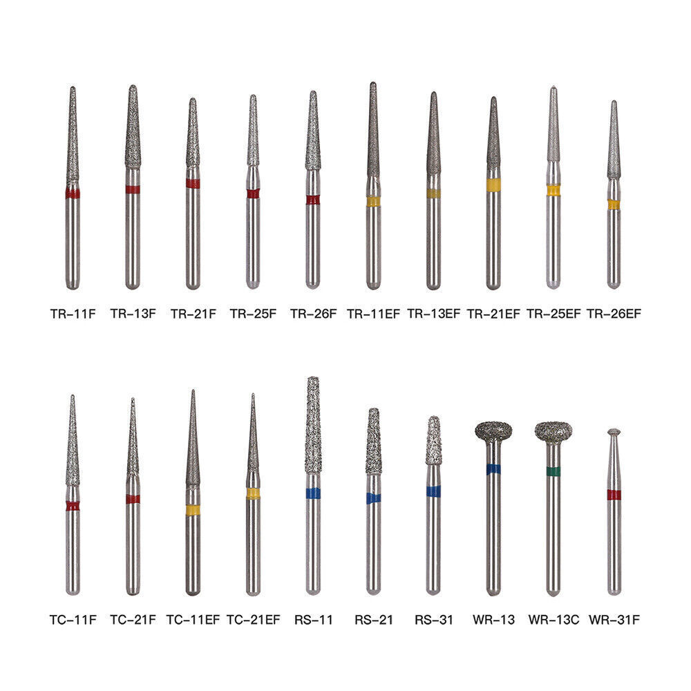 AZDENT Dental Diamond Burs For High Speed Handpiece Friction Grip 5Pcs/Box