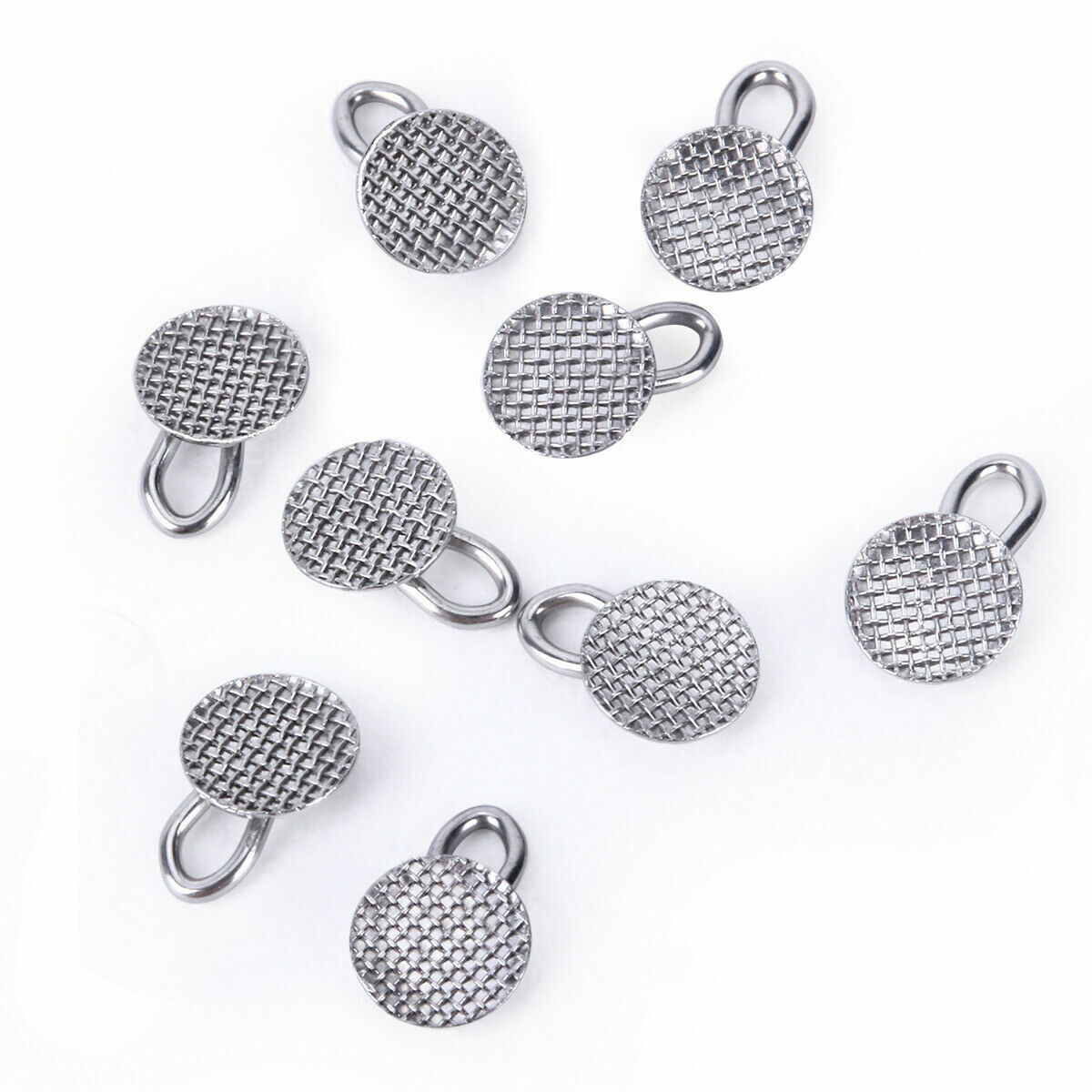 AZDENT Dental Orthodontic Lingual Buttons Bondable Round Mesh Base Rectangular