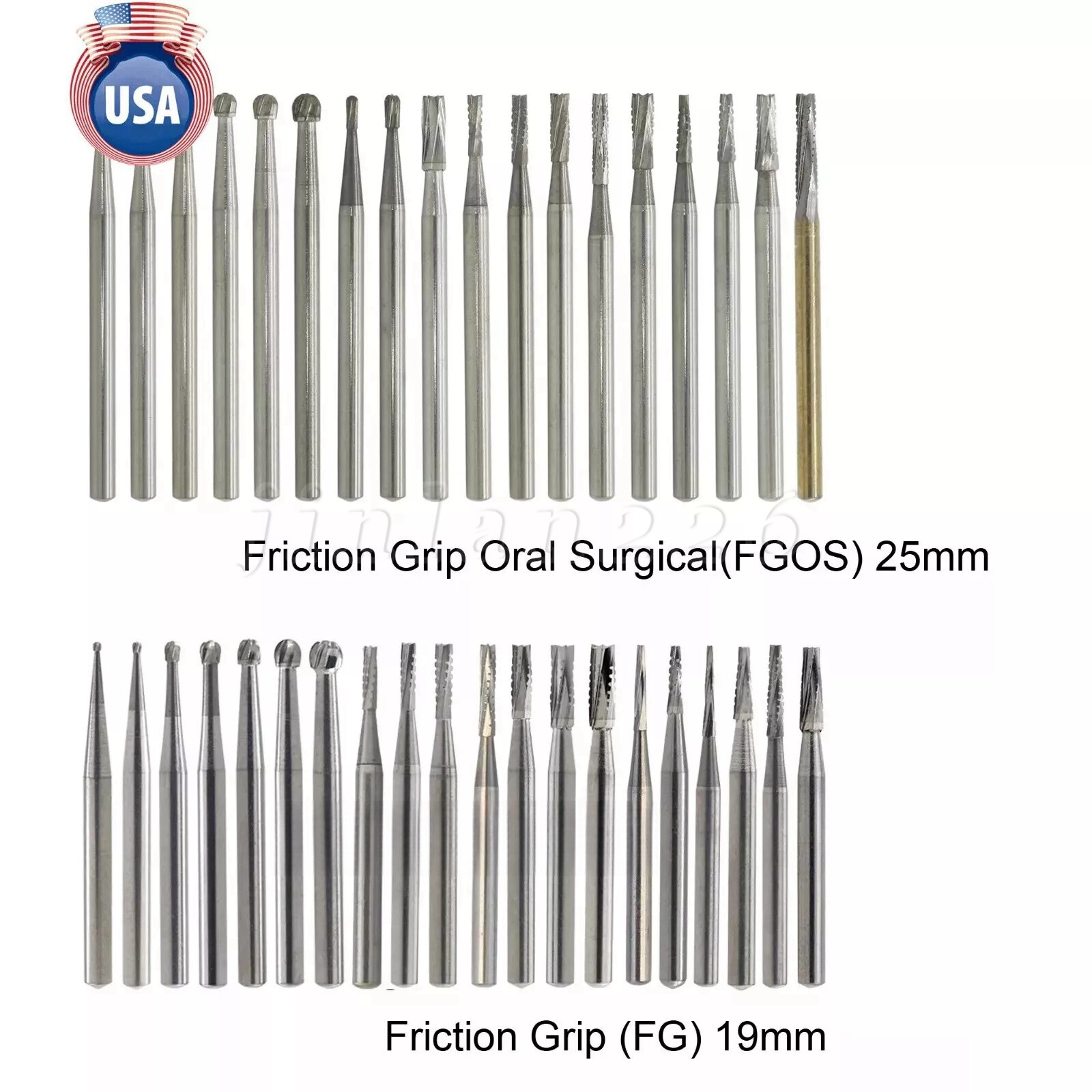20 Types Dental Round Tungsten Carbide FG Bur For Surgical/ High Speed Handpiece
