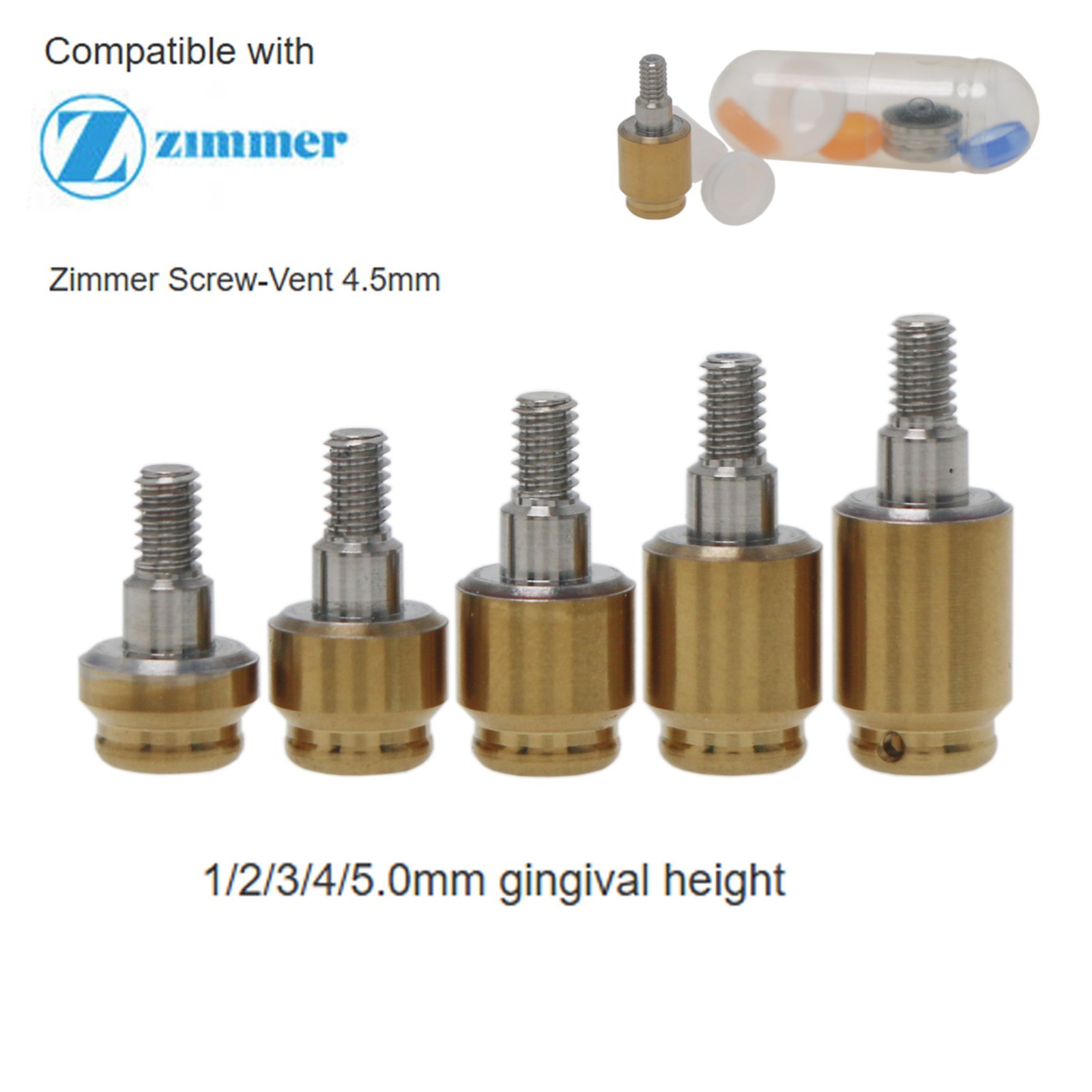 Locator Abutment Internal Hex For Zimmer Biomet Biohorizons TSV 4.5mm Platform