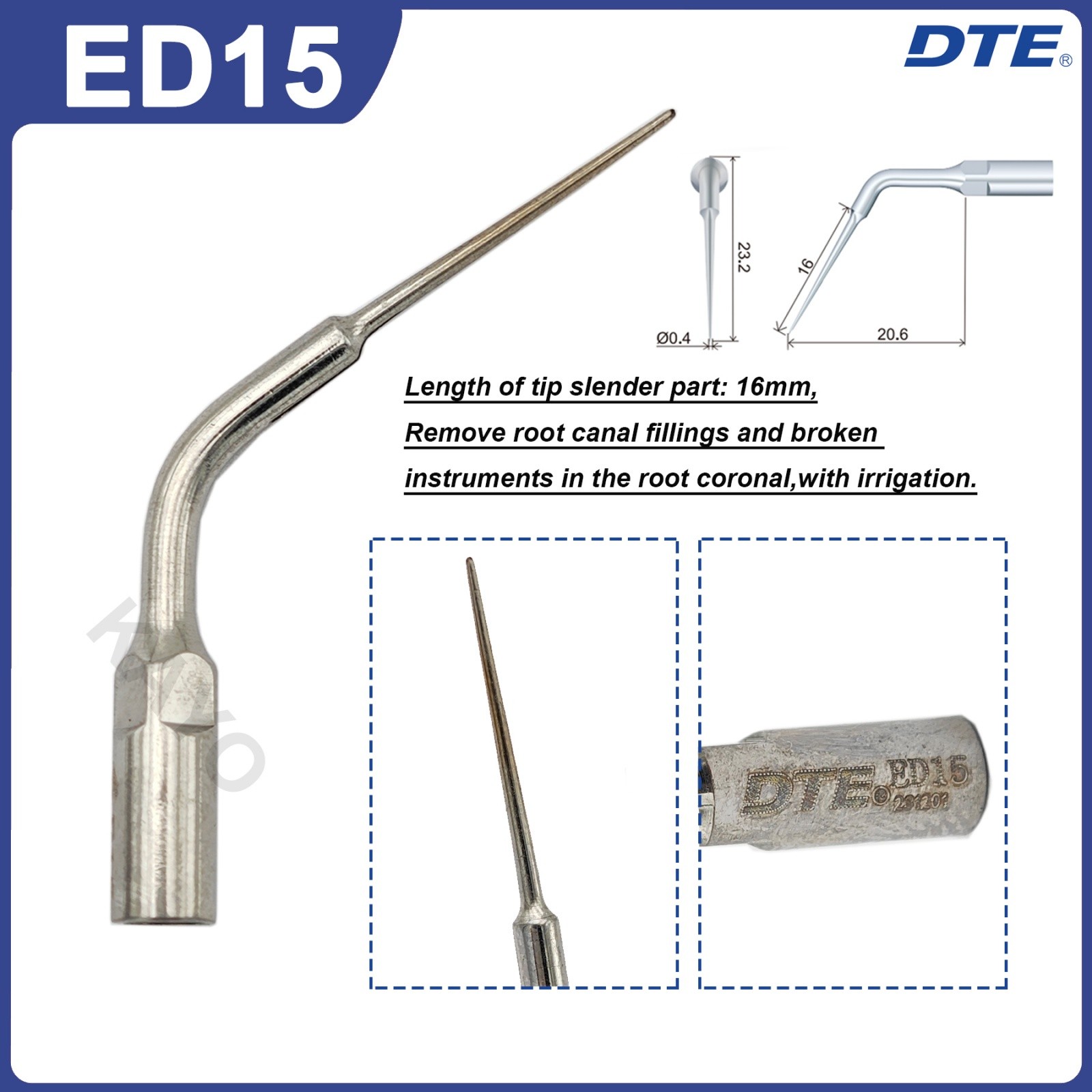 Woodpecker DTE Dental Ultrasonic Scaler Tips ED Endo Tips Fit NSK SATELEC ACTEON