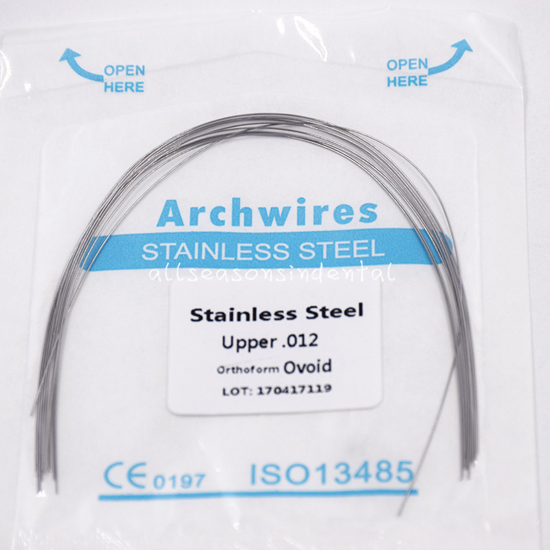 10 Pack Orthodontic Dental Stainless Steel Arch Wires Round Ovoid Form 012 Upper