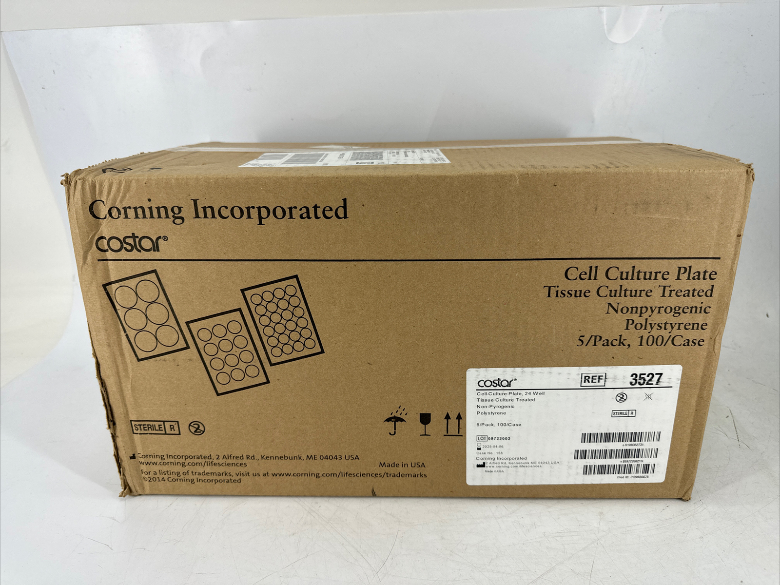 BOX OF 100 Corning Costar 3527 Cell Culture Plate 24 Well TC Treated NEW SEALED