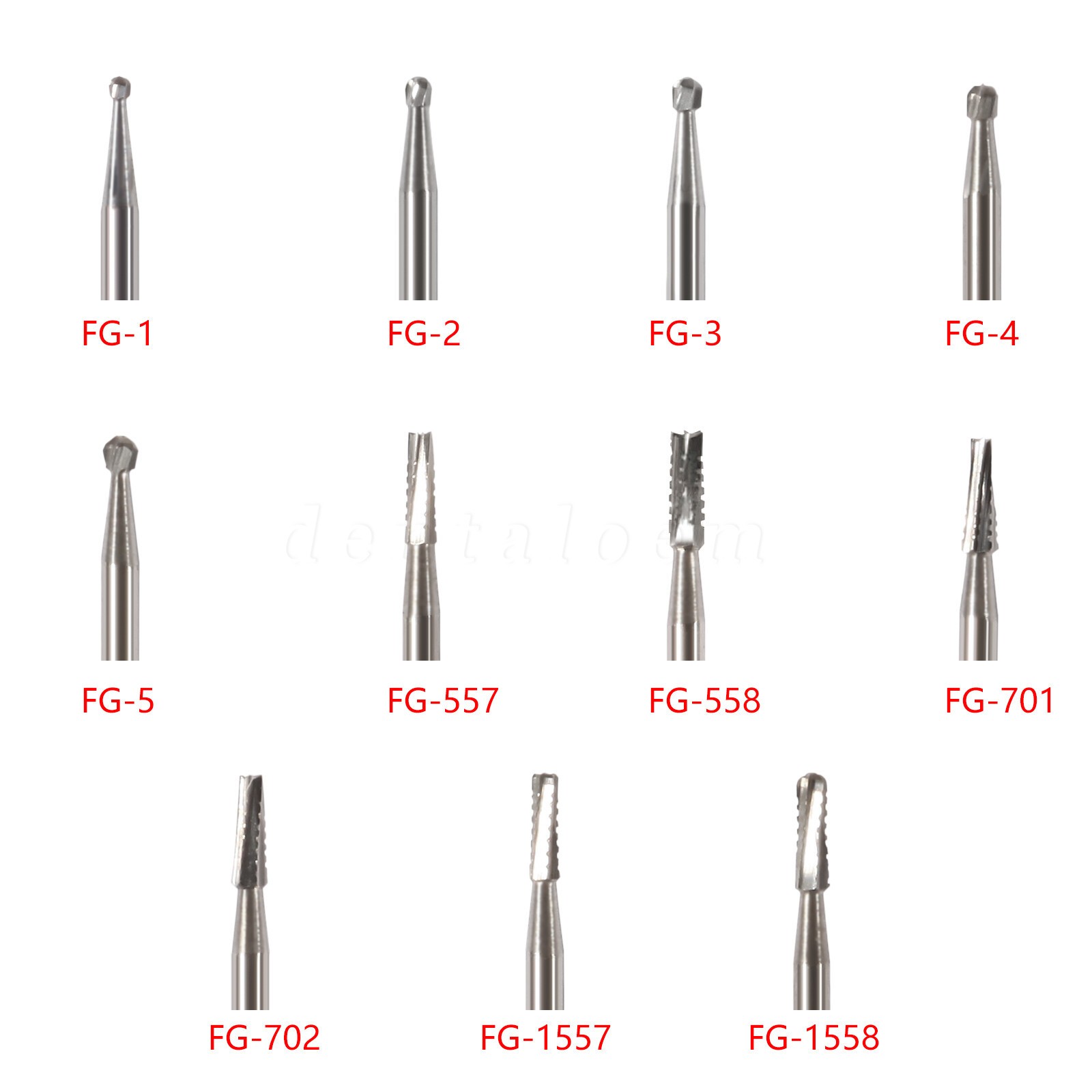 Round Carbide Dental Burs High Speed Handpiece Friction Grip Drill Bits