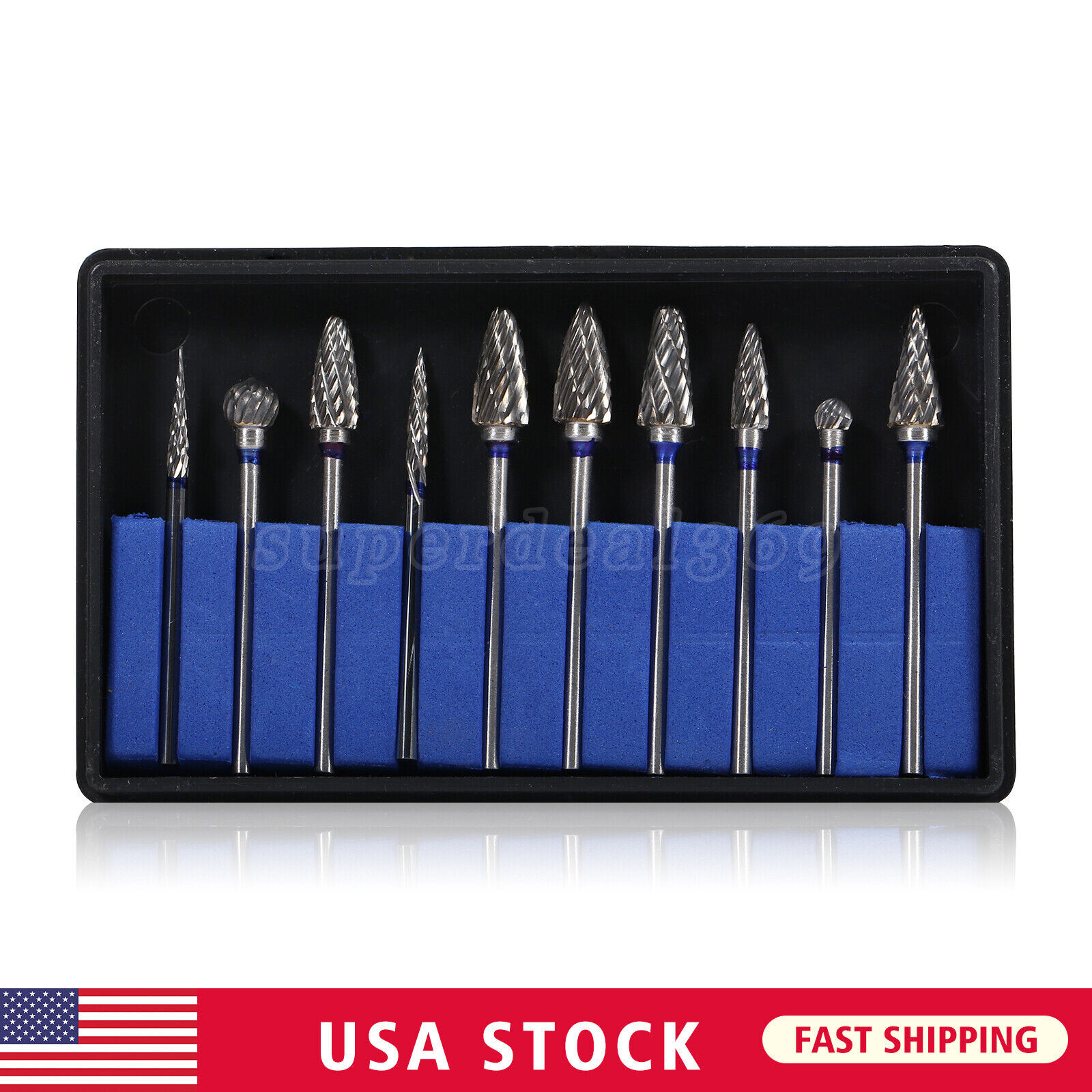 10x Dental Burs Acrylic Polisher Drills Burrs Tungsten Carbide Steel 2.35*6mm