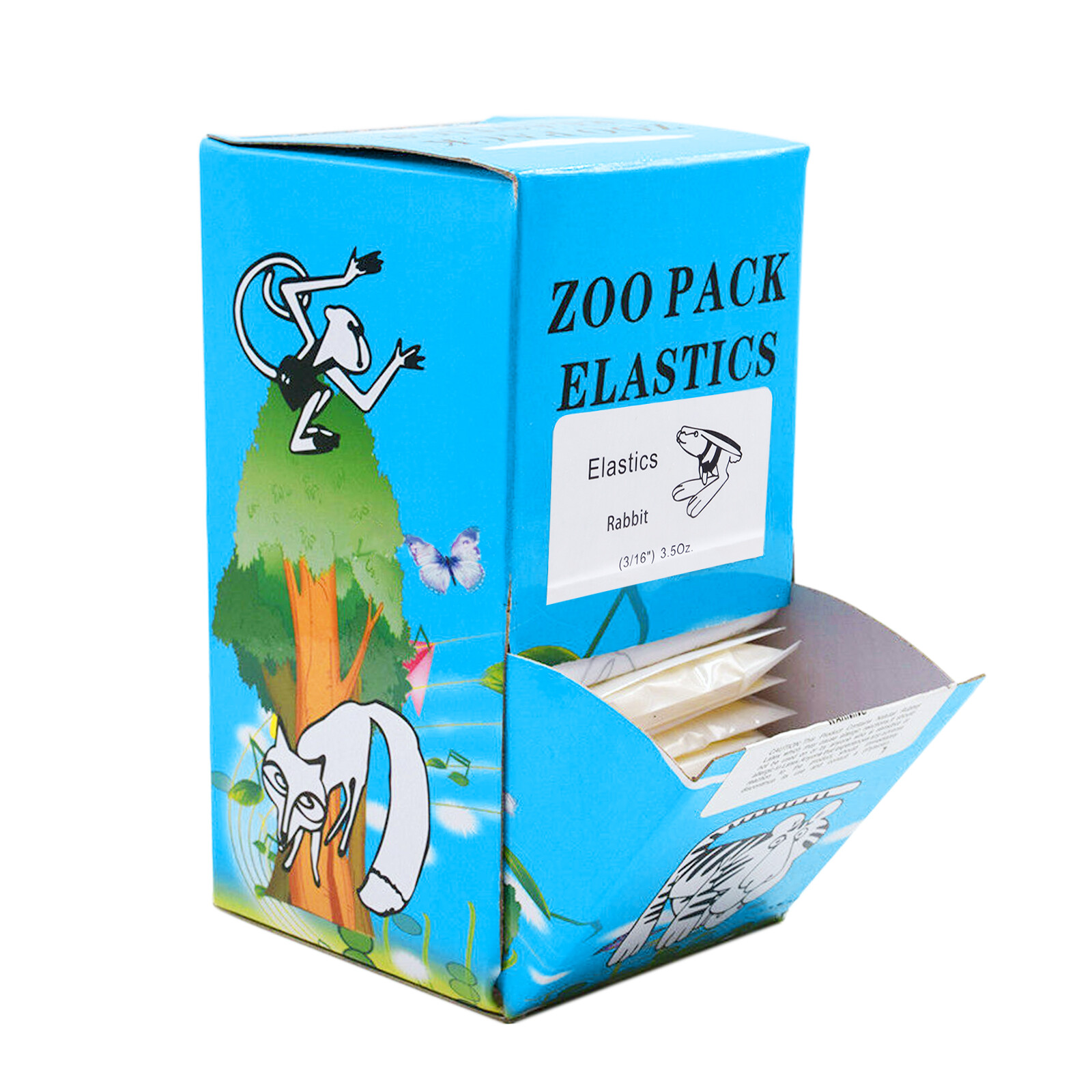 Dental Orthodontic Elastics Bands Rabbit Force 3.5 OZ,3/16″ 500pcs with 5 bags