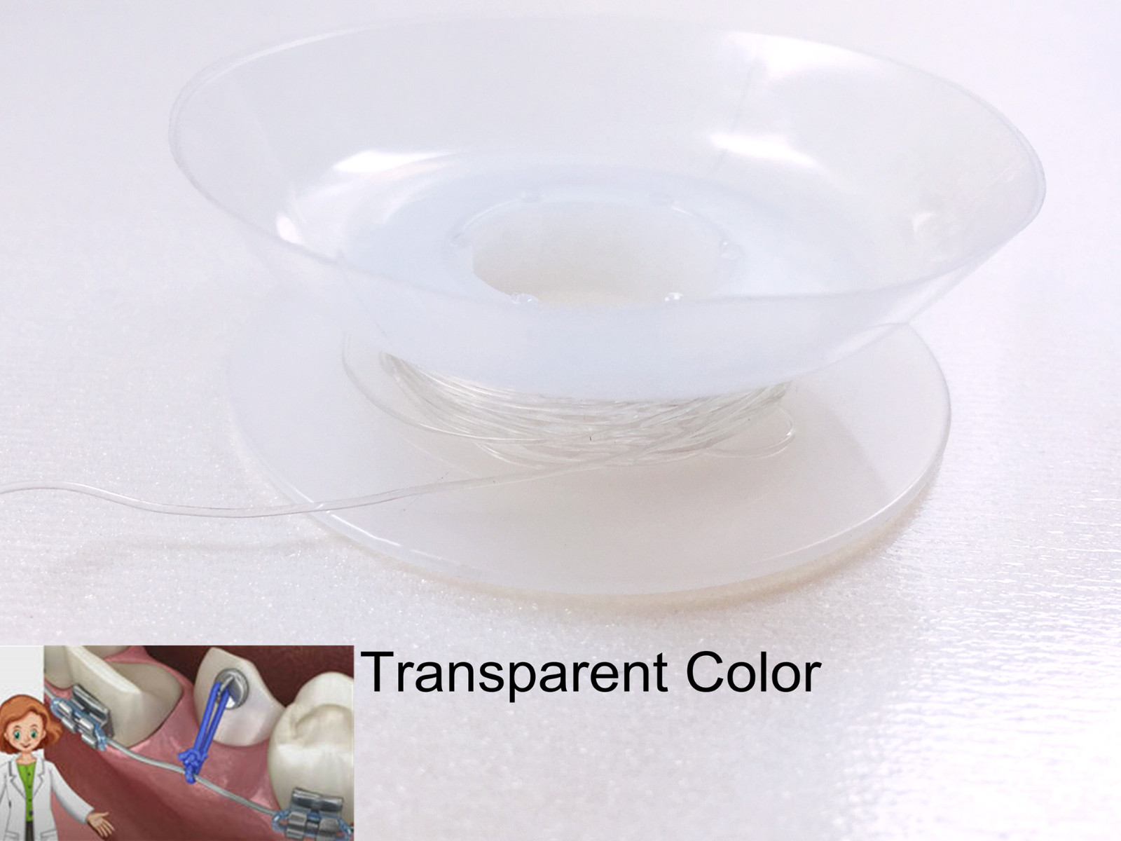 Dental Orthodontic Elastic Thread Power Tube Solid Spool 0.020/0.025/0.030