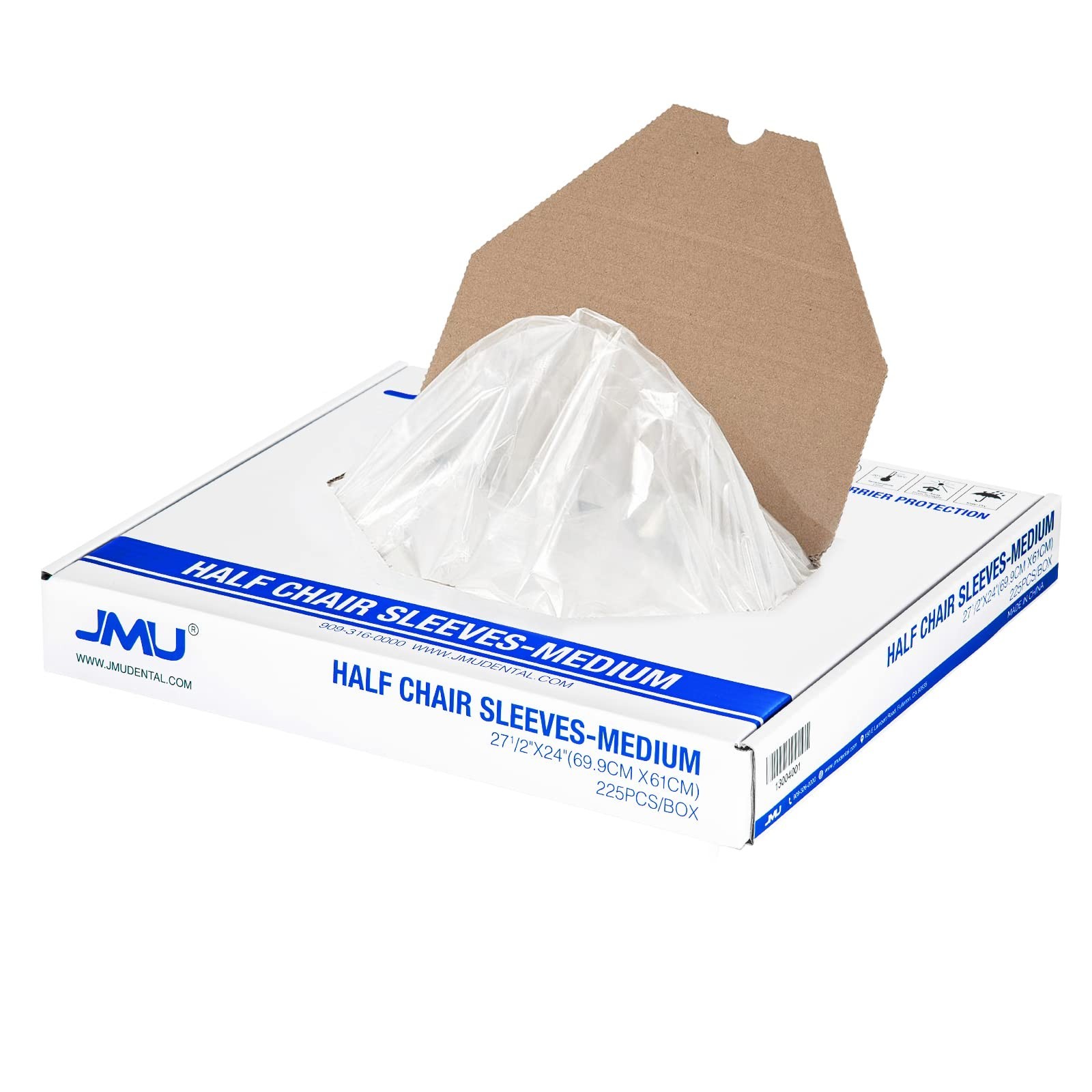 JMU Dental Half Chair Cover, Disposable Clear Plastic Sleeve Protector, Mediu…