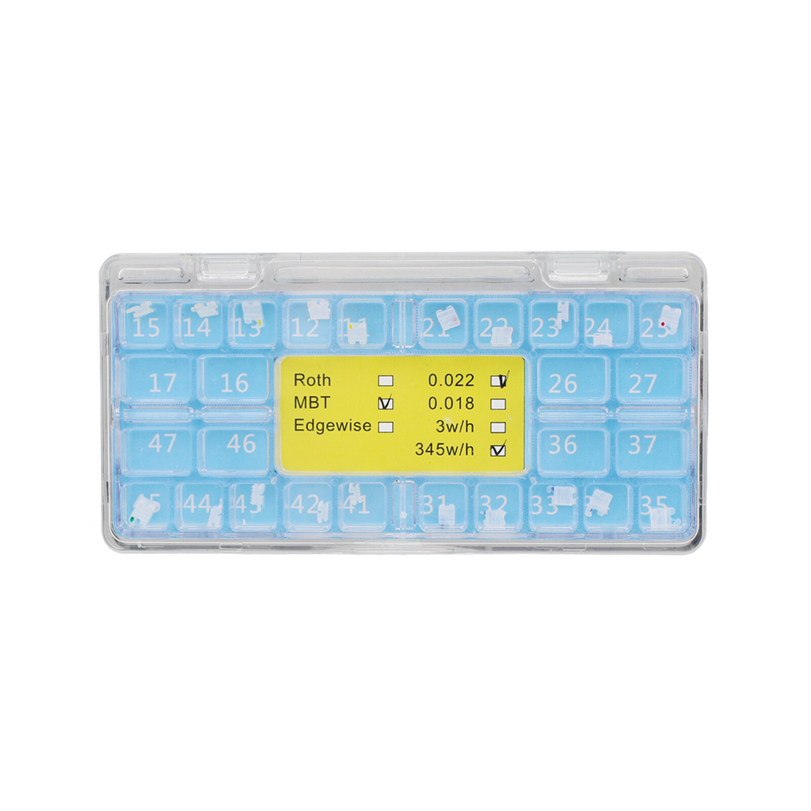 Dental Orthodontic Ceramic Brackets Clear Ortodoncia Braces MBT 022 345 Hook 5-5