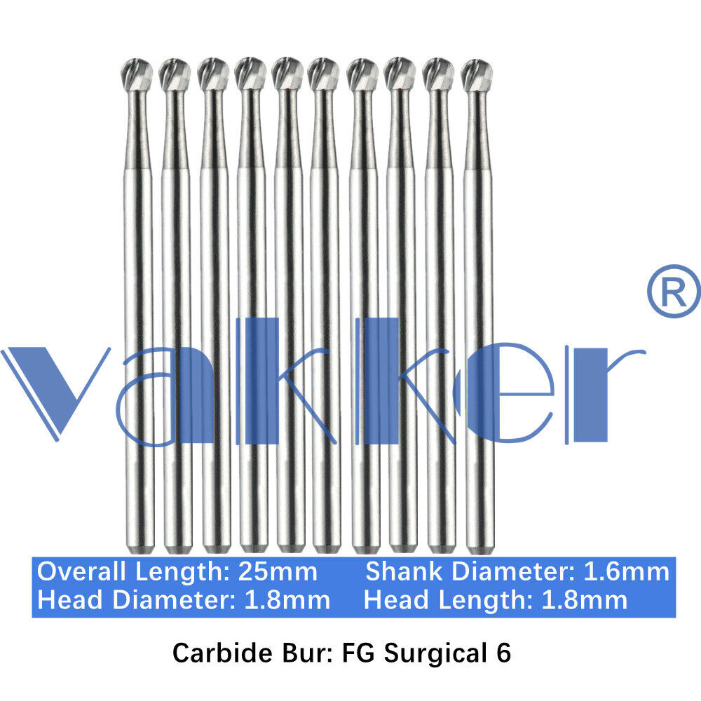10/Pack Dental Surgical Carbide Burs Latch Type RA SURG Burs Low Speed RA1/4 RA1