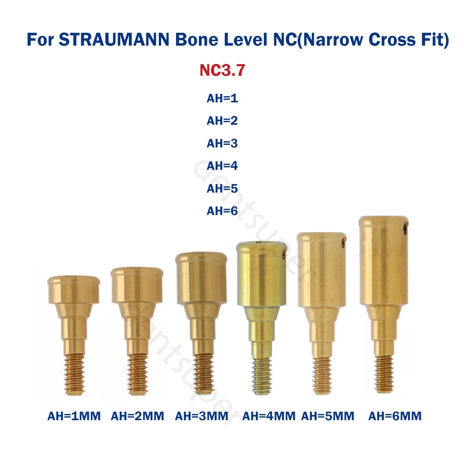 1Pc Dental Fit for Straumann Compatible Abutment NC & RC D3.7MM AH=1,2,3,4,5,6MM