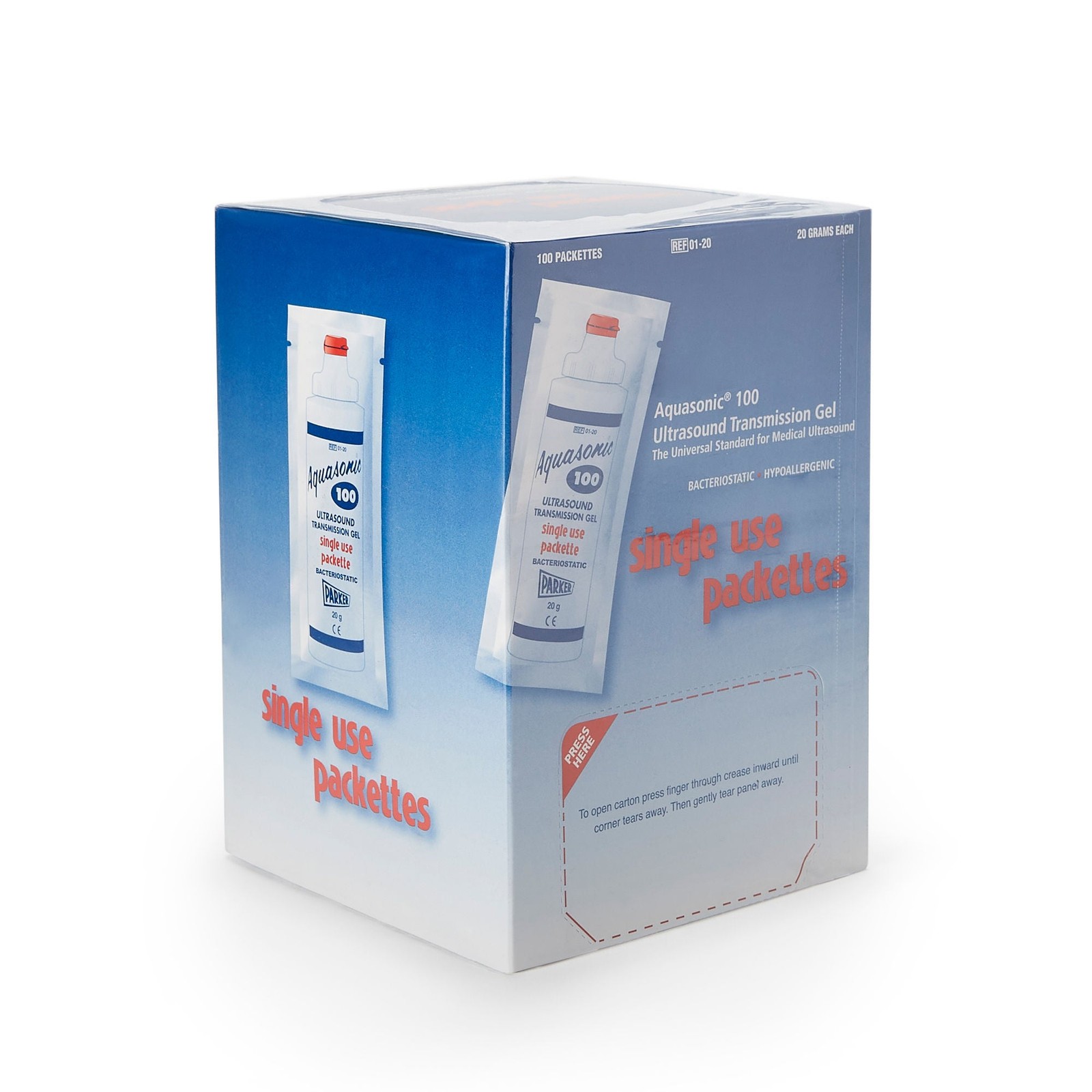 Aquasonic Ultrasound Gel Blue 20 gram Packet For Diagnostic and Therapeutic