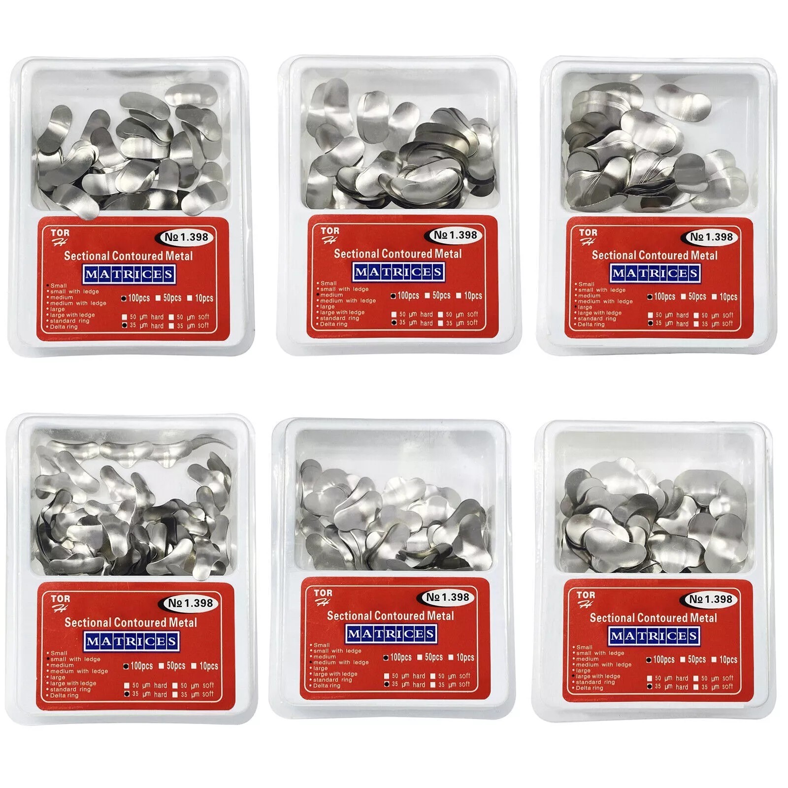Dental Contoured Sectional Resin Anterior Refill Matrices Matrix Bands S/M/L