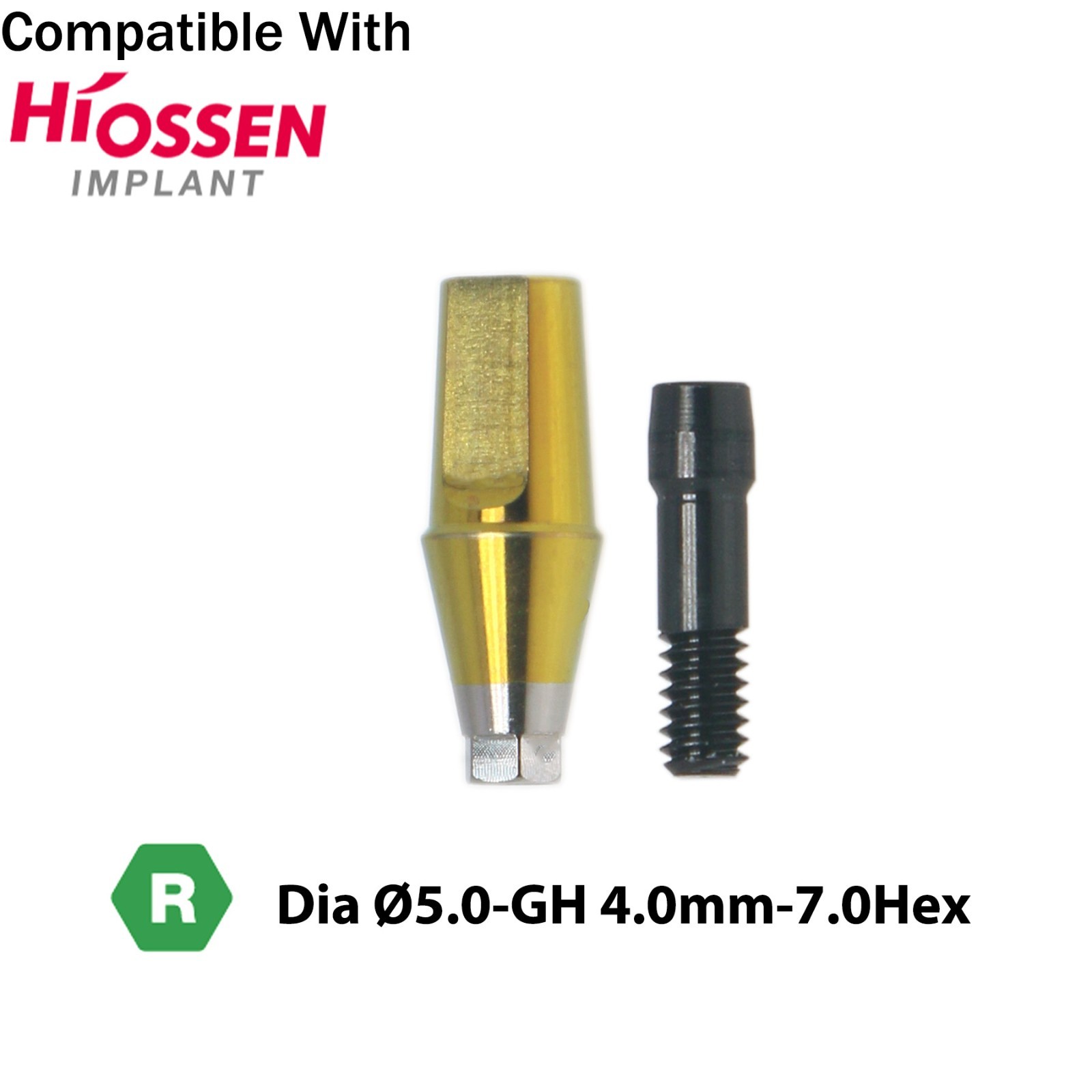 Titanium Straight Transfer Abutment Compatible with Osstem Hiossen Mini/Regular