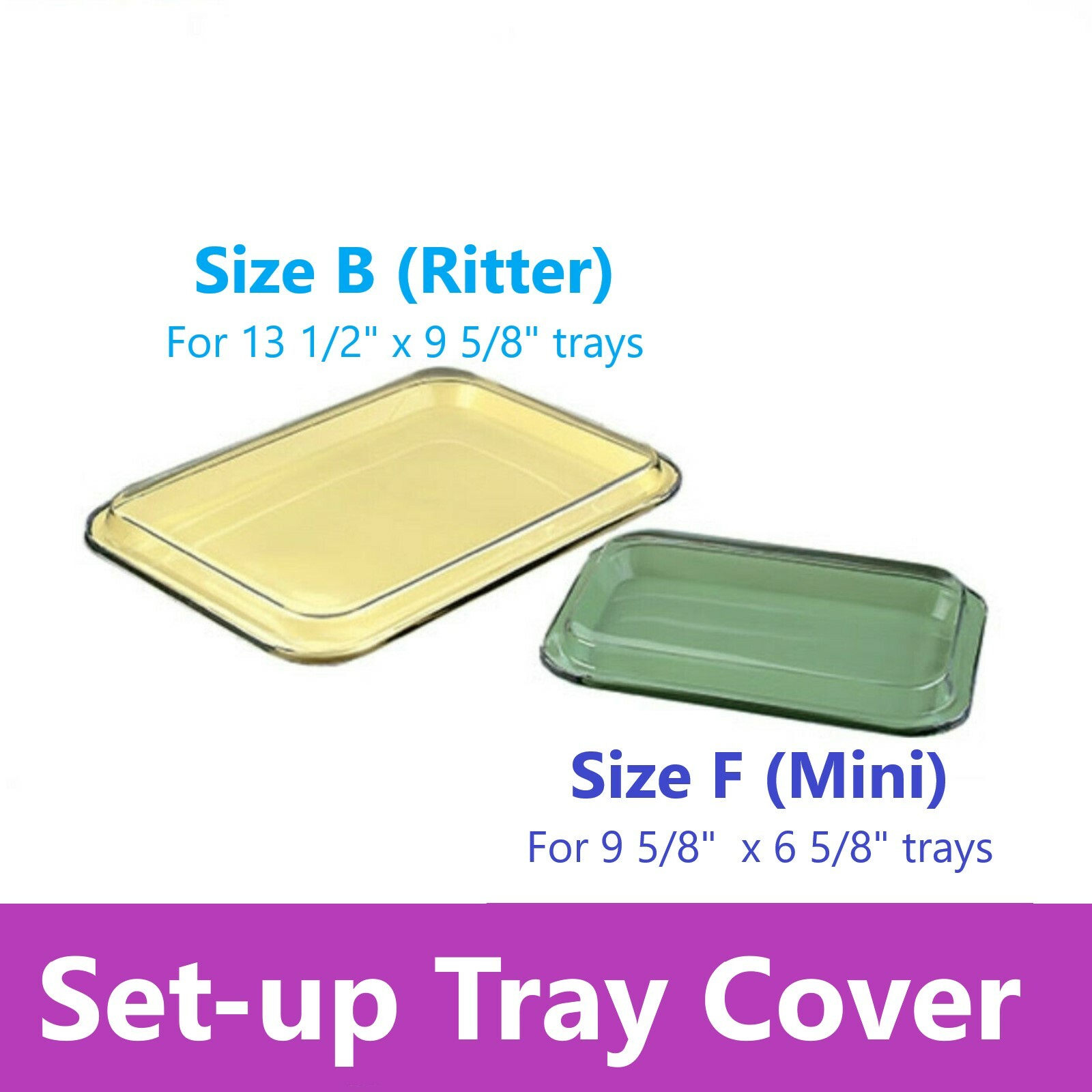Dental Instrument Set Up Tray Plastic Lid Cover Size B Ritter or Size F mini