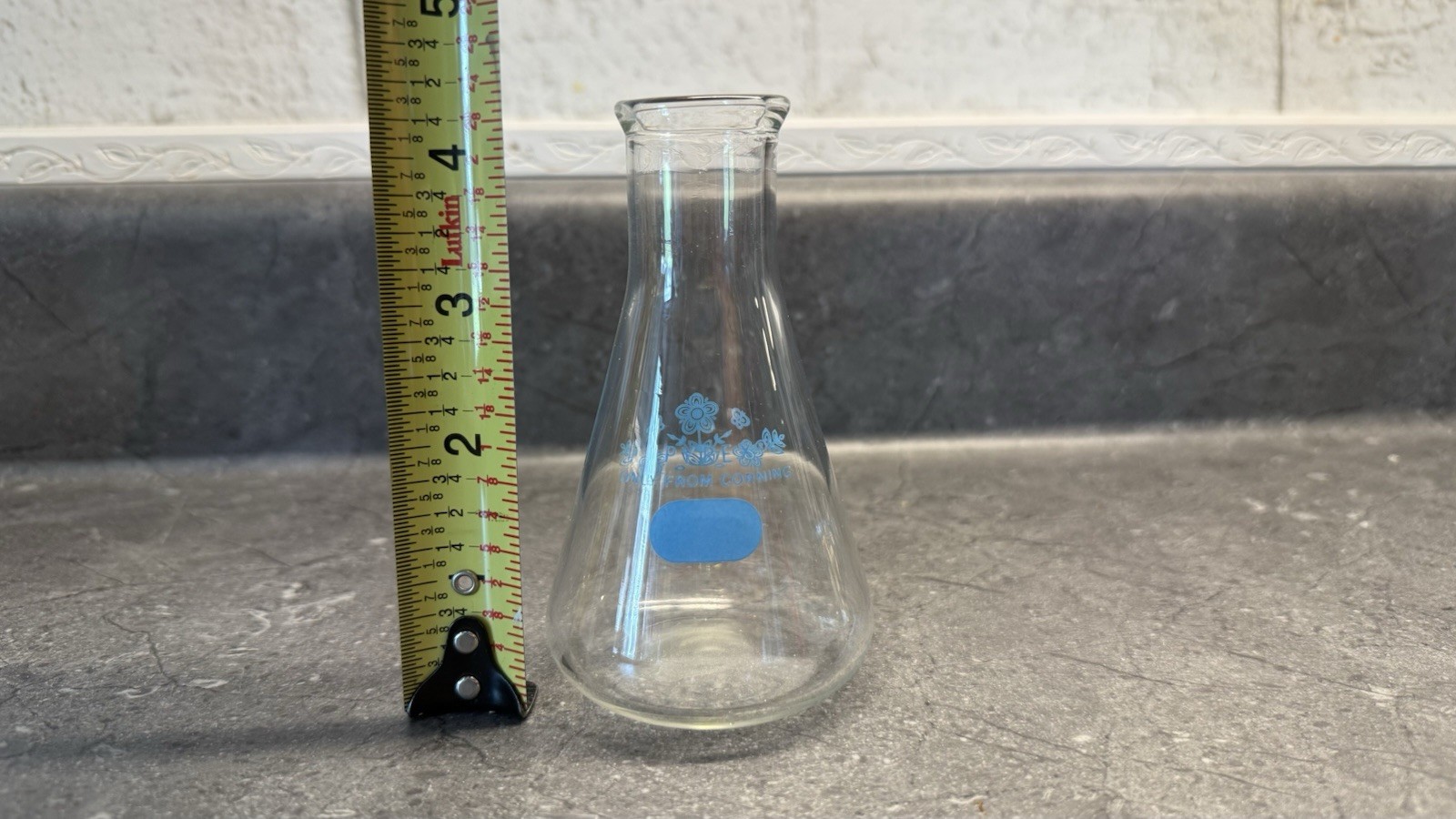 Rare 1977 Corning Centennial Pyrex Butterfly Gold Blue Small Lab Beaker