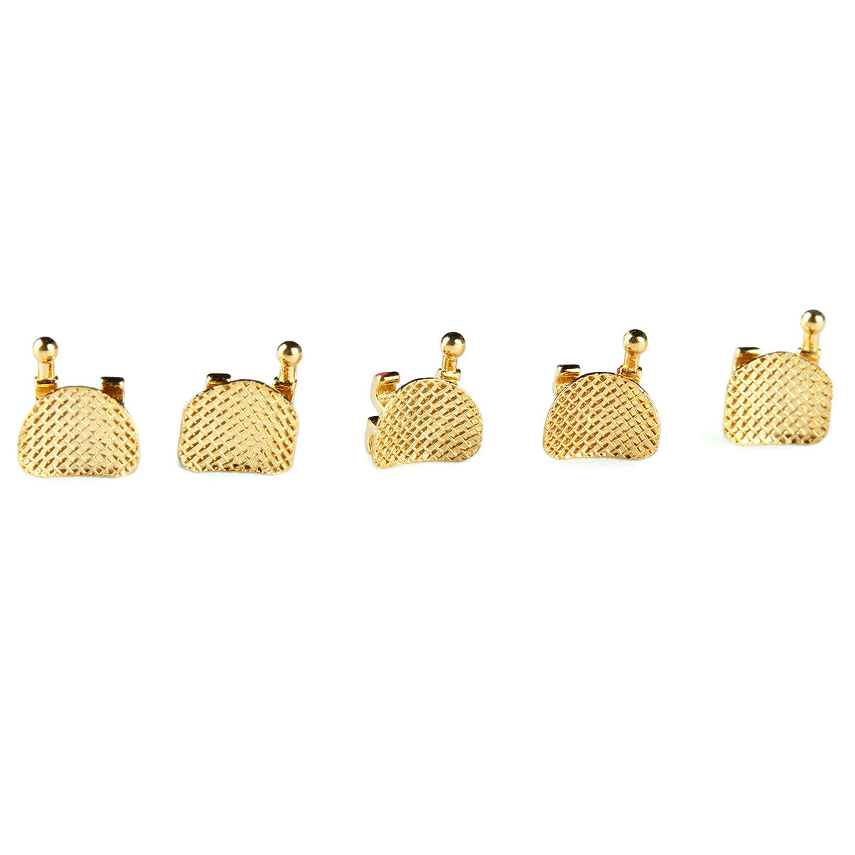 Dental Orthodontic Metal Brackets Braces 24K Gold Plated Mini MBT.022 345 Hooks