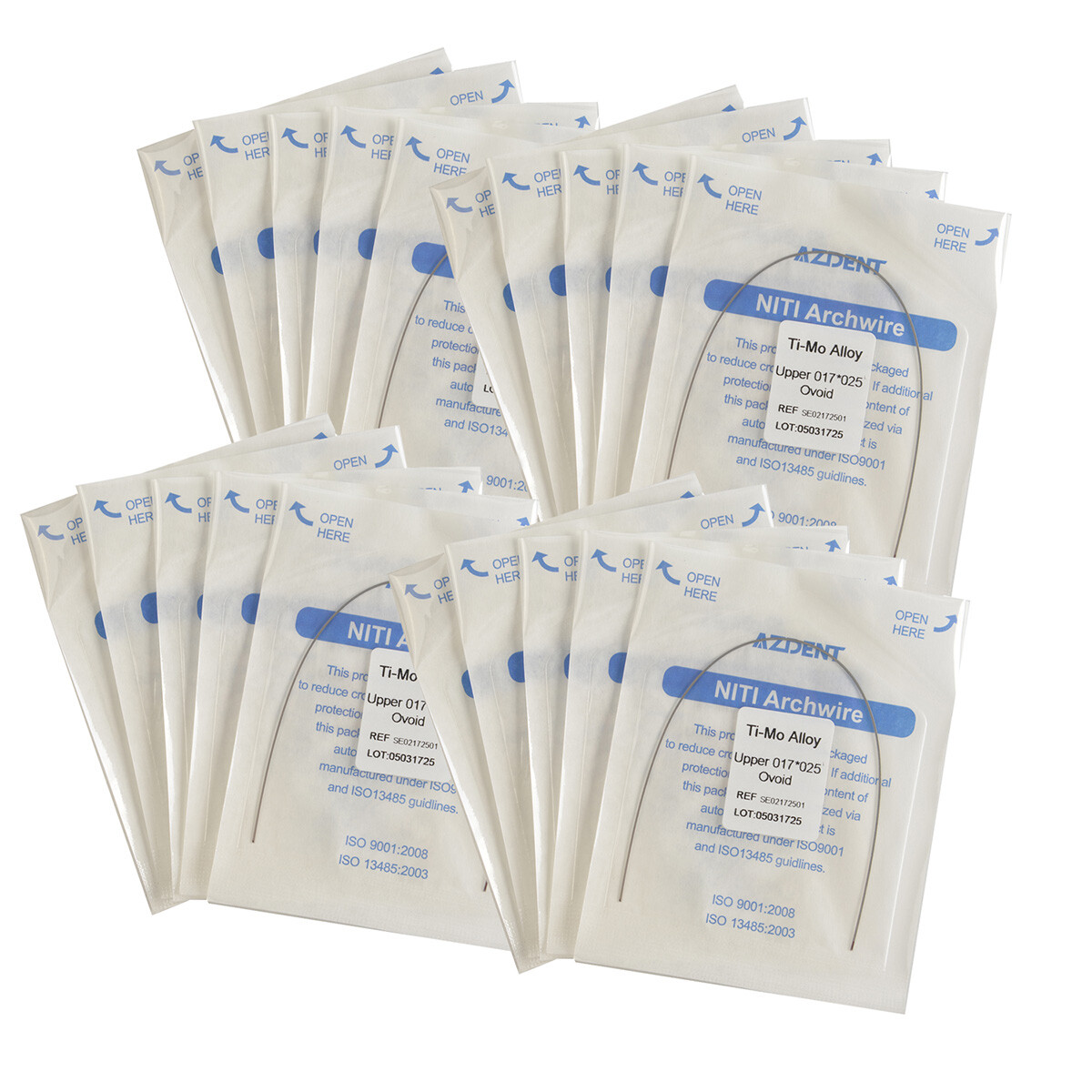Dental Beta TMA Arch Wires Ti-Mo Alloy Rectangular Ovoid Form 17X25Upper /Lower