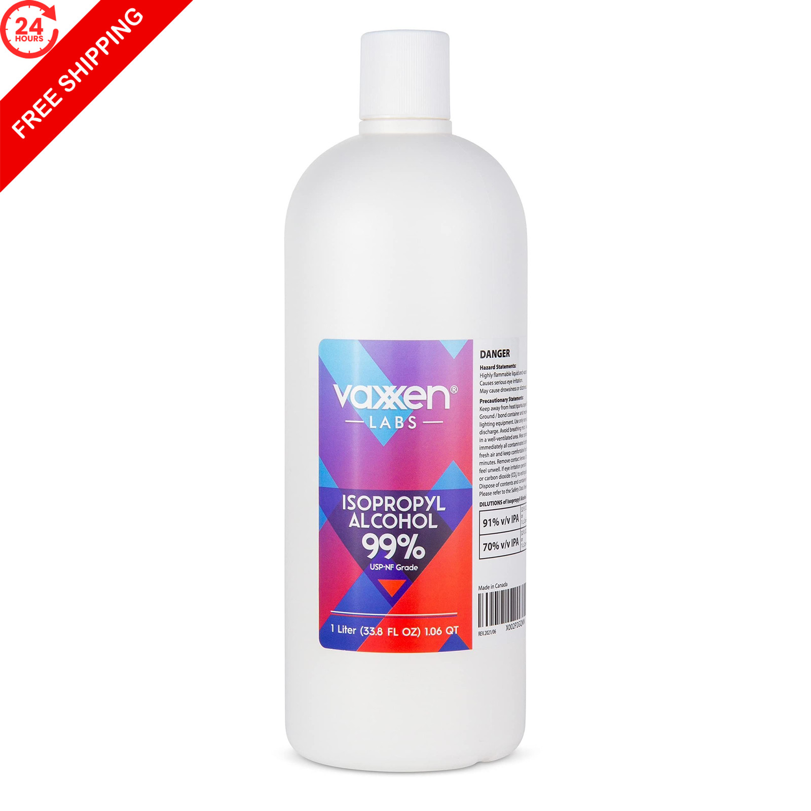 Isopropyl Alcohol 99% (IPA) Made in USA – USP-NF Grade – 99 Percent 1 Liter