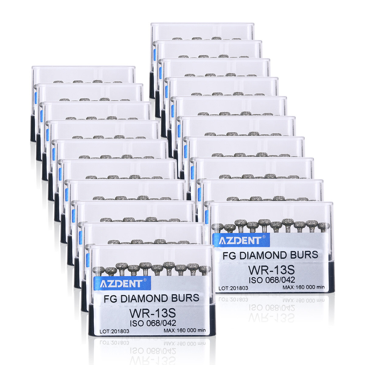 10pc/kit AZDENT Dental Diamond Burs High Speed Handpiece Friction Grip 20 Types