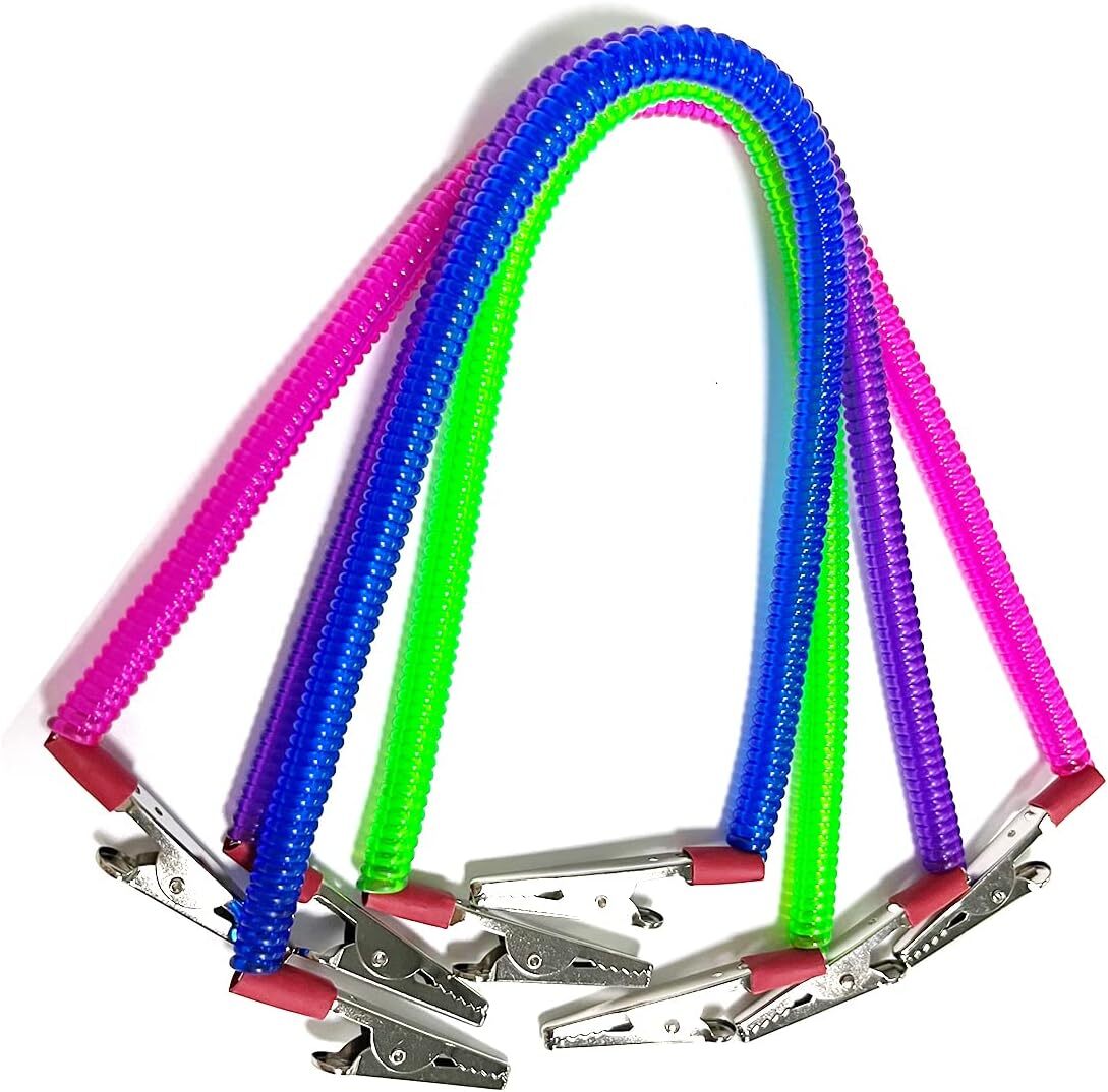 4 Pieces Multicolor Napkin Holder Bibs Clips for Dental, Neck Chains with Metal