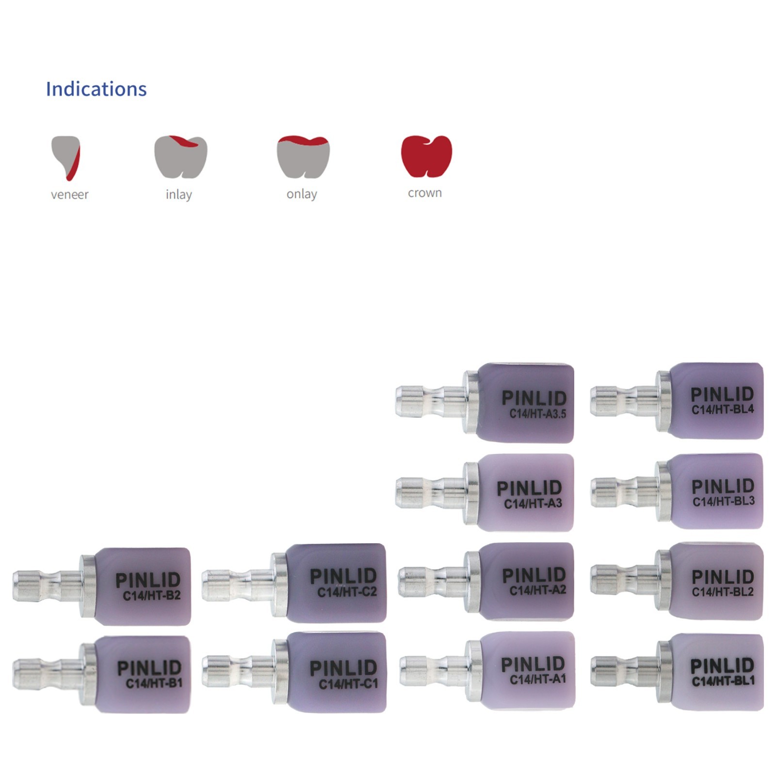 US C14 Emax Dental Milling Blocks Lithium Disilicate Blocks CAD/CAM CEREC HT