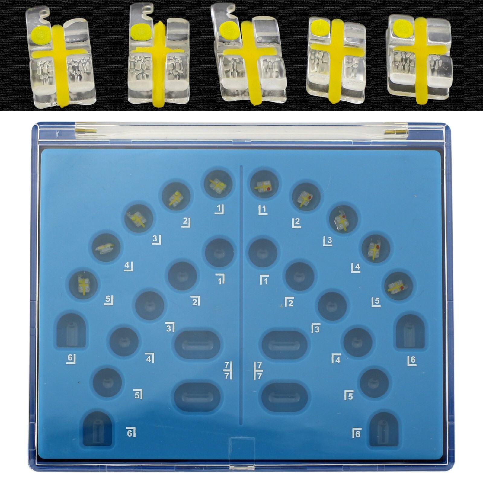 Orthodontic Bracket Sapphire Monocrystalline Braces Ceramic ROTH 022 345 Upper