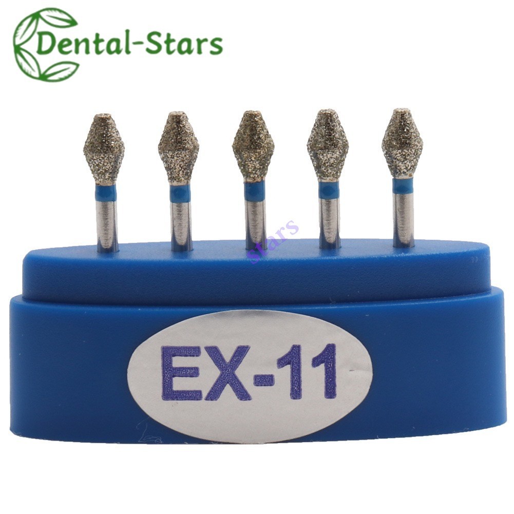 5Pcs/Box Dental FG Diamond Burs 10 Sizes EX 11-EX24 Bur For High Speed Handpiece
