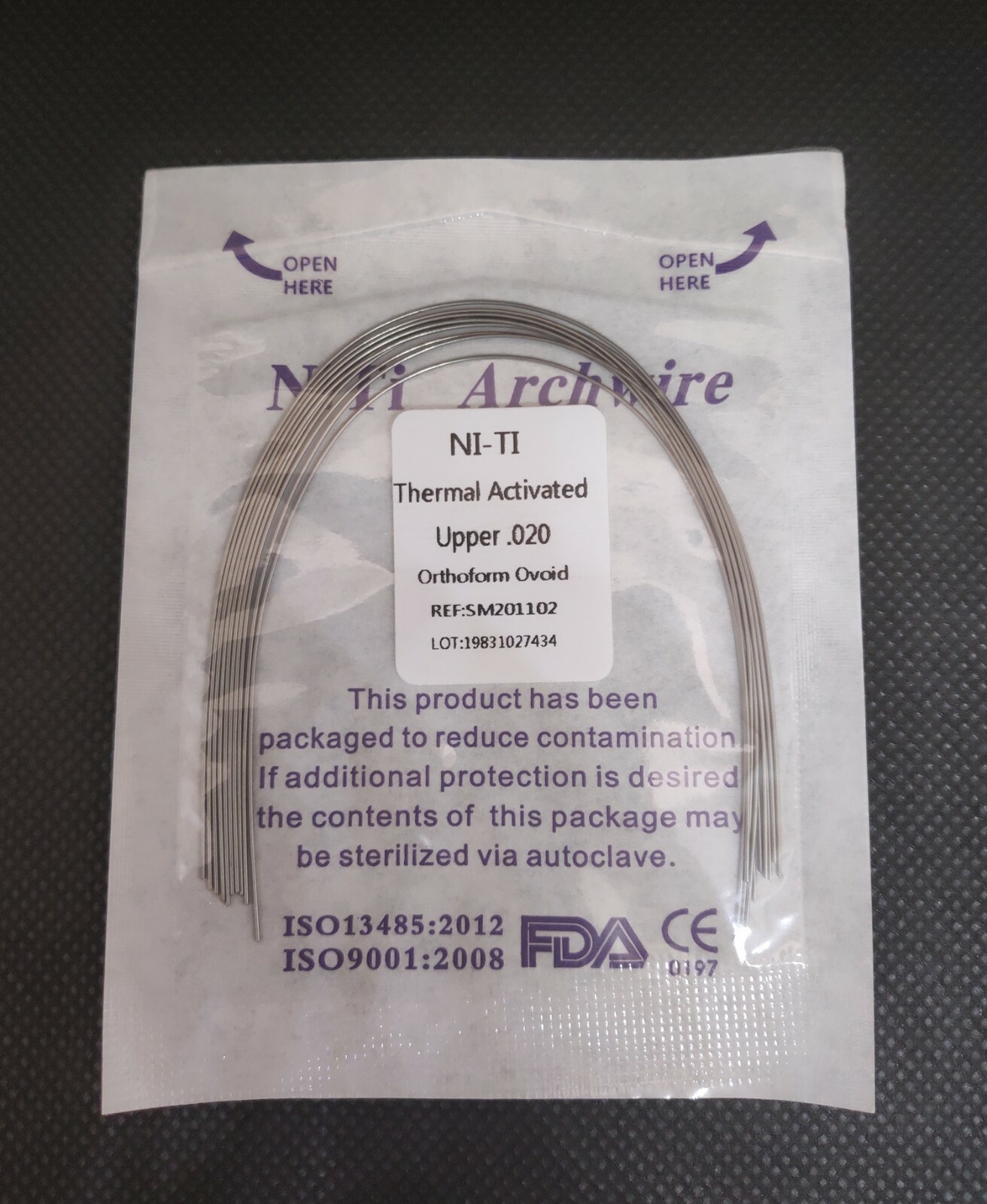 Dental Orthodontic Thermal Activated Niti Wires Round Arch Wires Ovoid Form