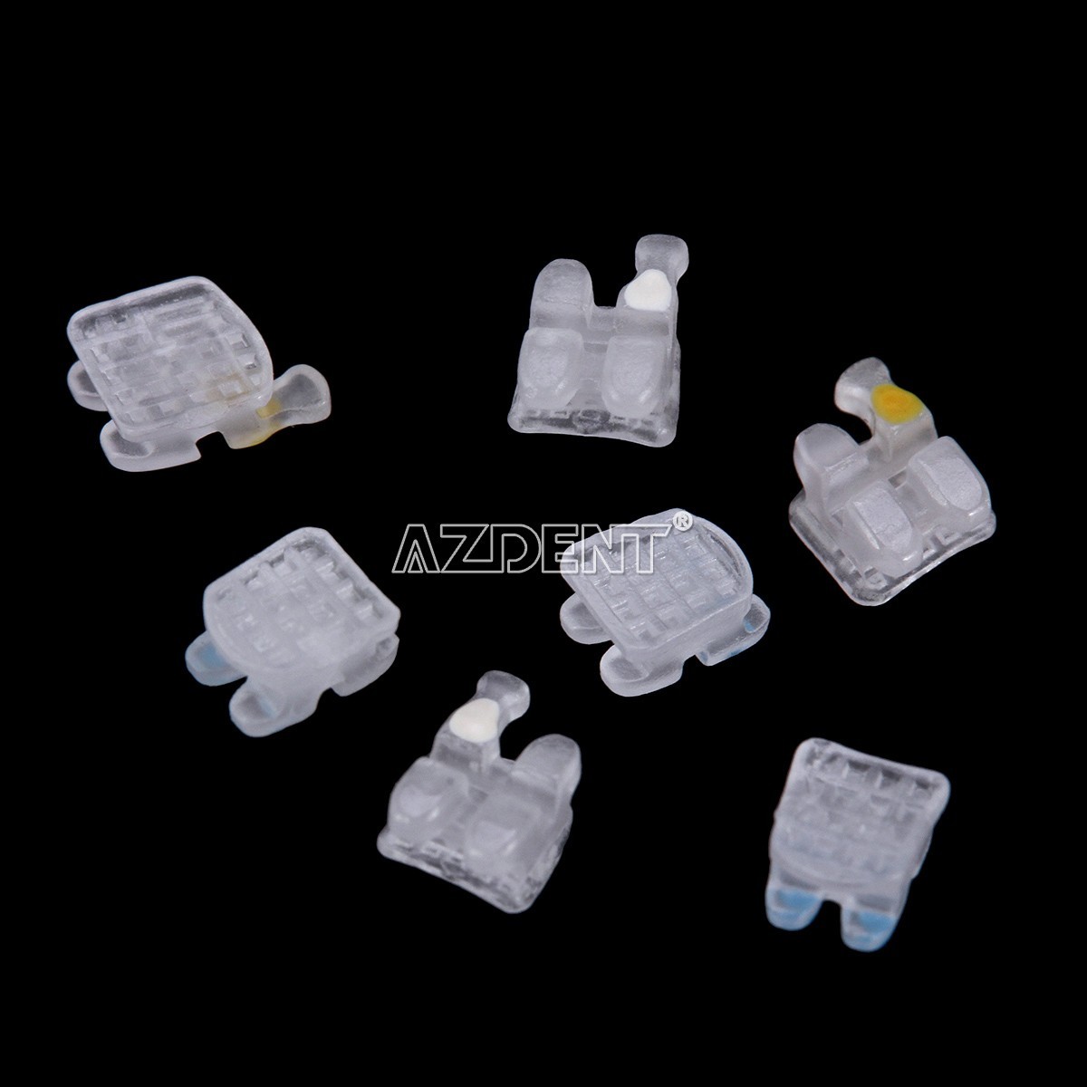 5X Dental Orthodontic Ceramic Brackets Braces Mesh Base 5*5 MBT.022 Hooks 345