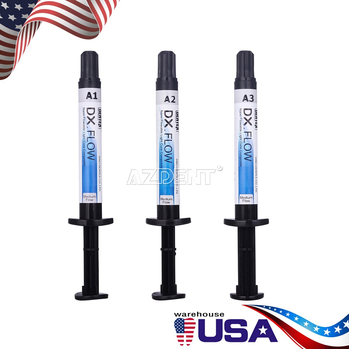 Dental Composite Resin Medium Flowable Light Cure/ Etching Gel /Bonding Adhesive