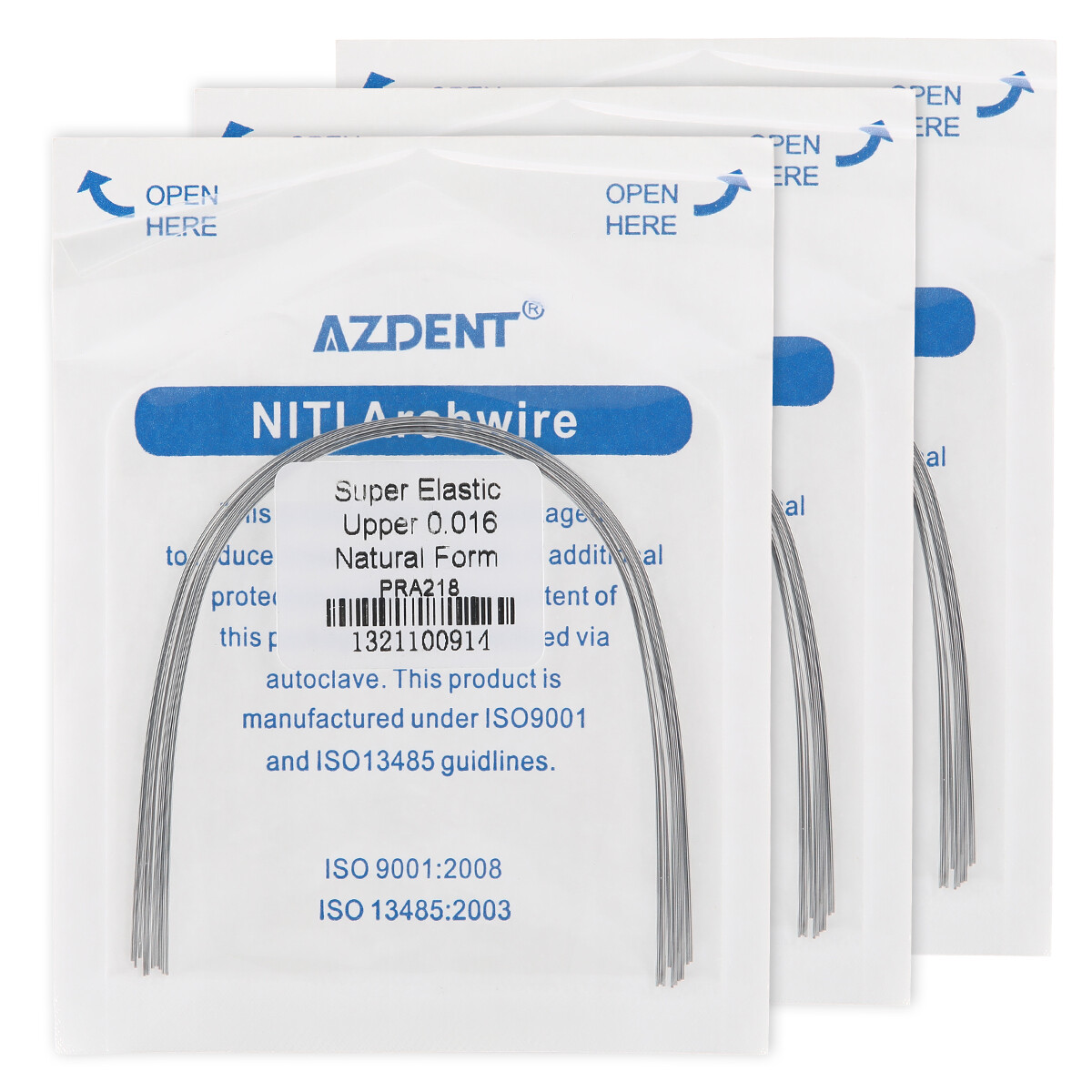 10Pcs/Pack Dental Orthodontic Super Elastic NITI Round Arch Wires Natural Form
