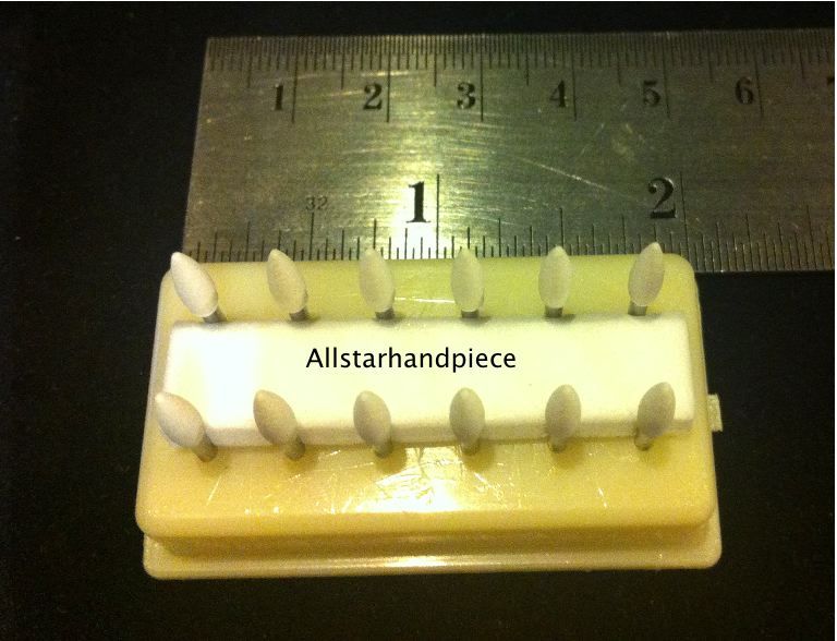Dental White Polishing Stones – Flame FL2 FG – Arkansas Stone – Meta – 12 pieces
