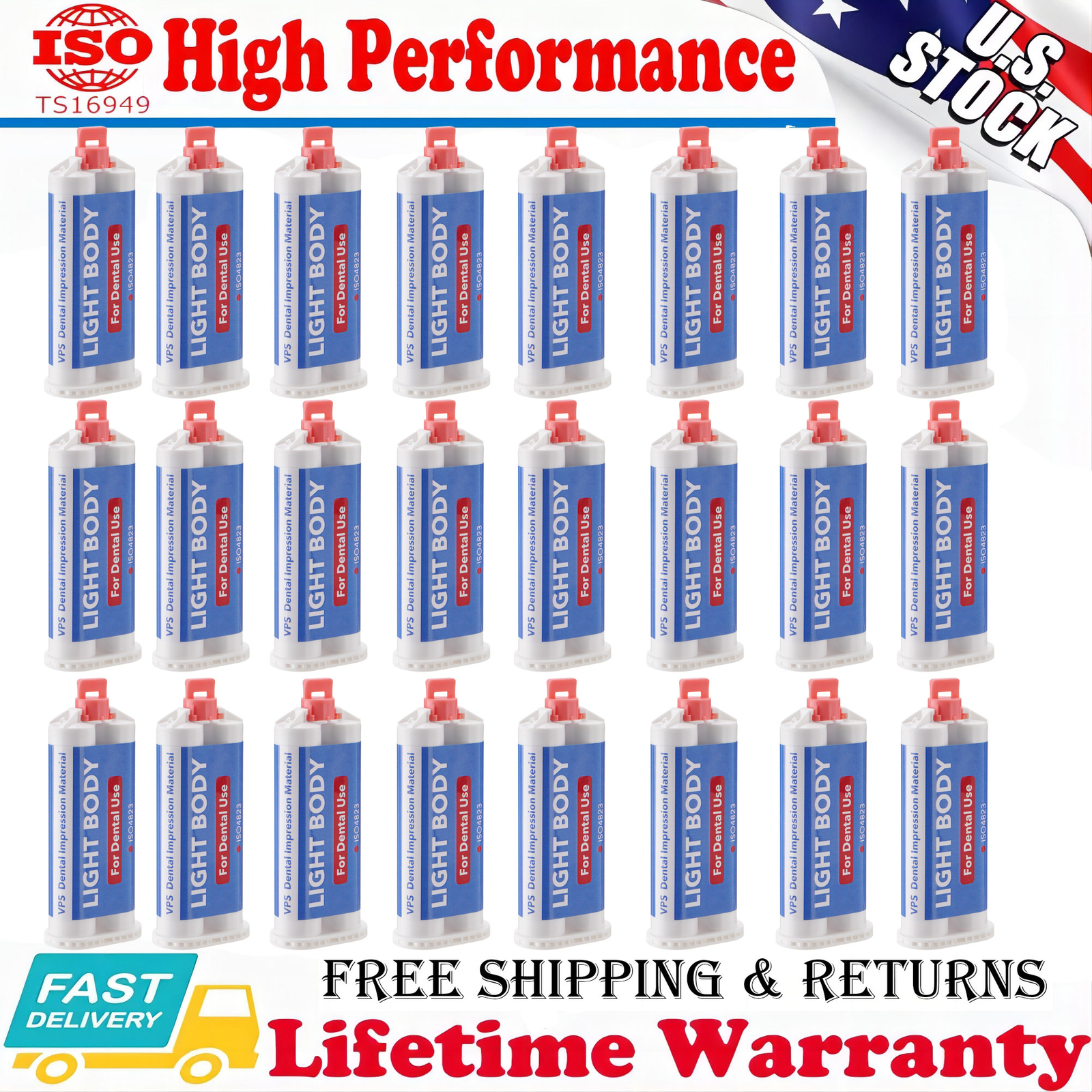 24Pcs 50mL Dental Light Body Fast Rapid Set Dental Impression Material VPS PVS
