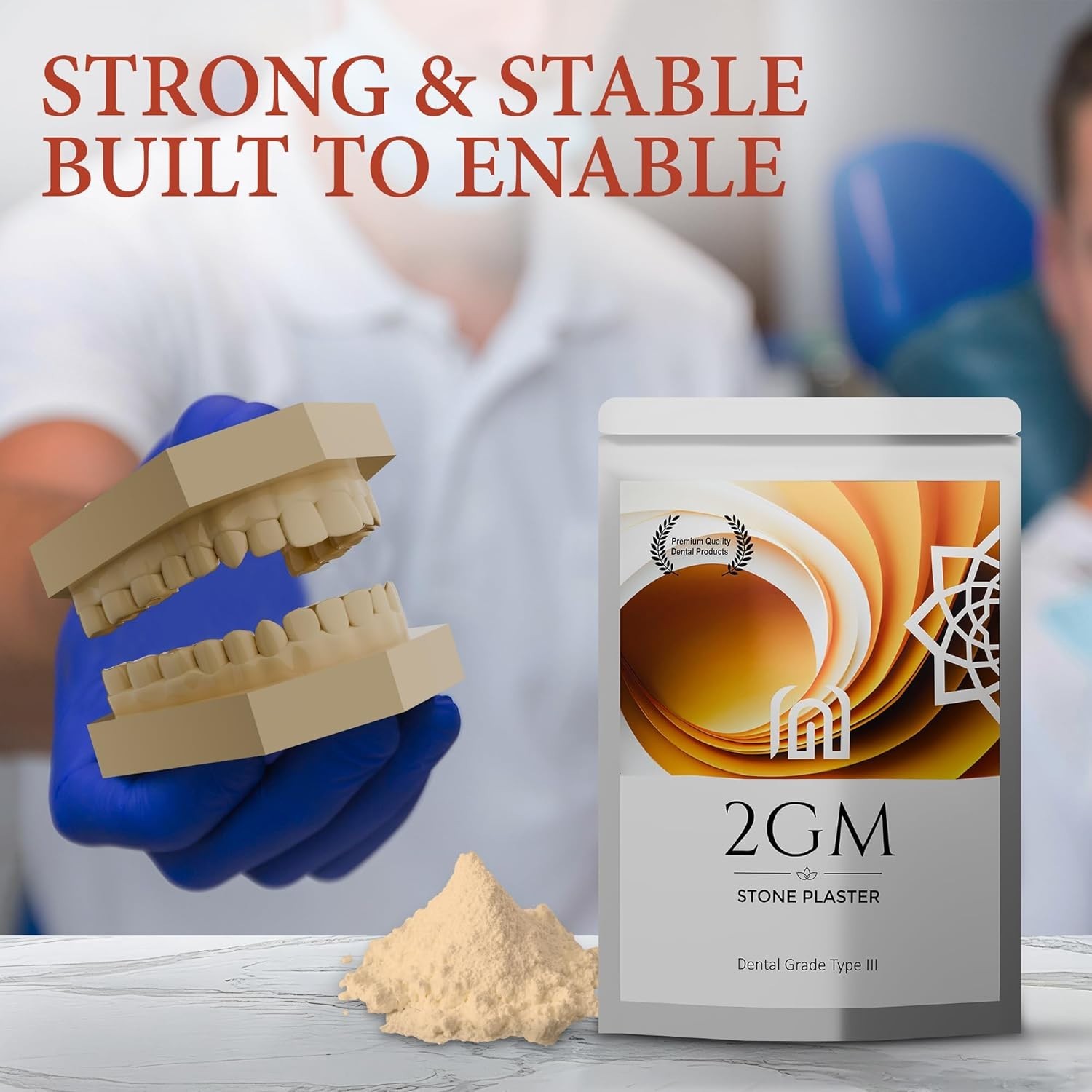 Dental Yellow Stone Powder Type III 1Kg for Prosthetic Casting Models Lab