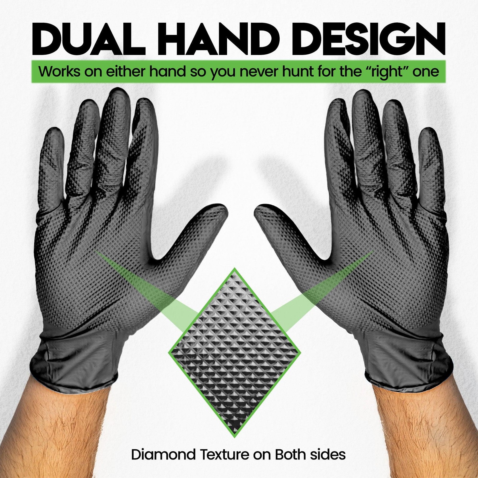 10 Mil Nitrile Non-Sterile Mechanics Gloves | Heavy Duty Disposable | Diamond Te