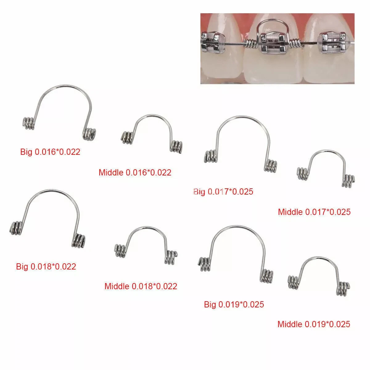 10Pcs/Bag Dental Orthodontic Anterior Univerisal Tooth Torque Rectangular Spring