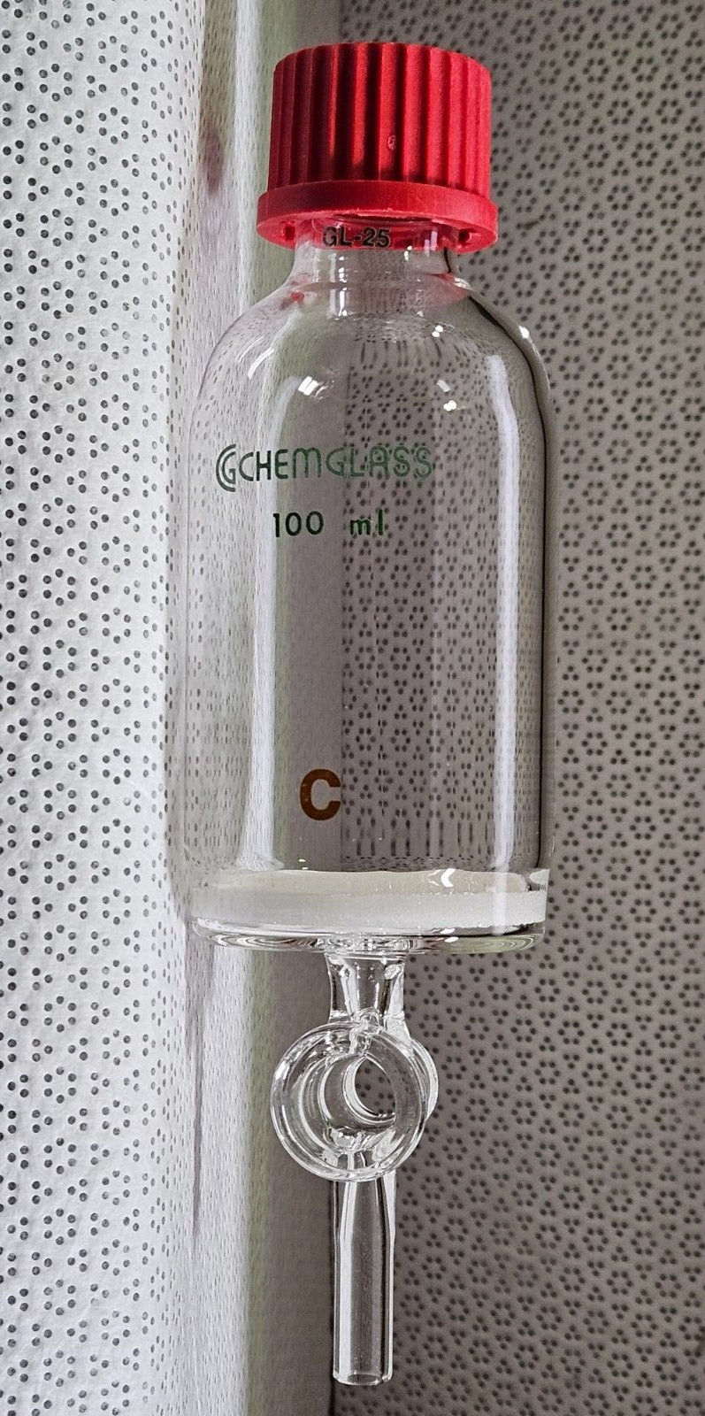 CHEMGLASS CG-1860-13 Peptide Synthesis Vessel 100mL, Solid Phase Crs Frit, GL25