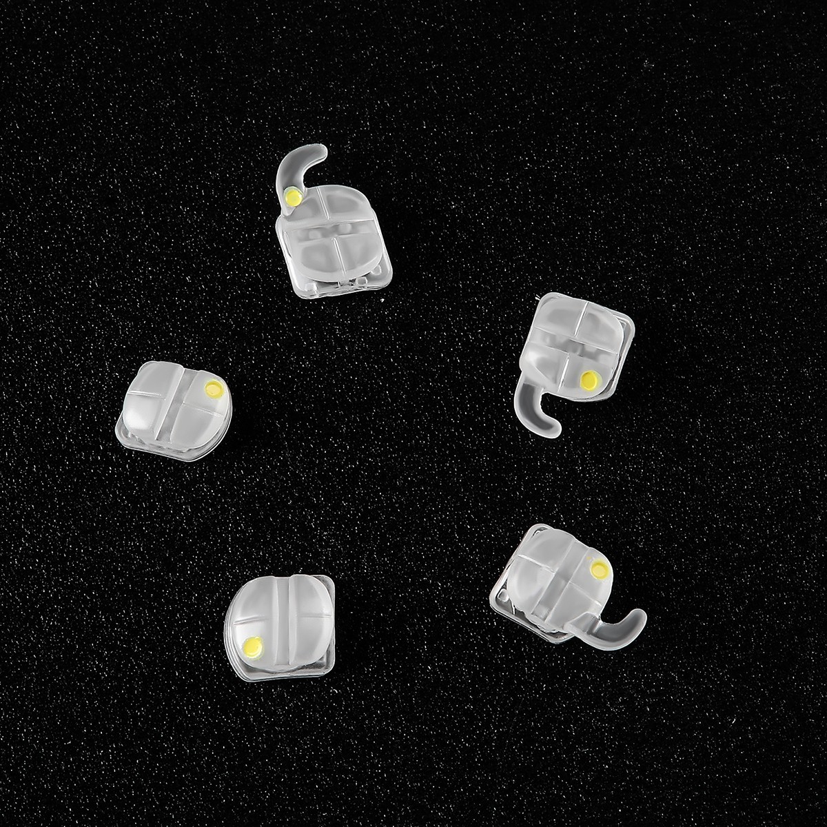 Mid-axis Dental Orthodontic Ceramic Clear Braces Brackets Roth 0.022 Hooks 345