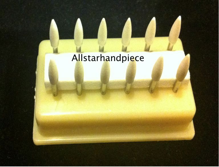Dental White Polishing Stones – Flame FL2 FG – Arkansas Stone – Meta – 12 pieces